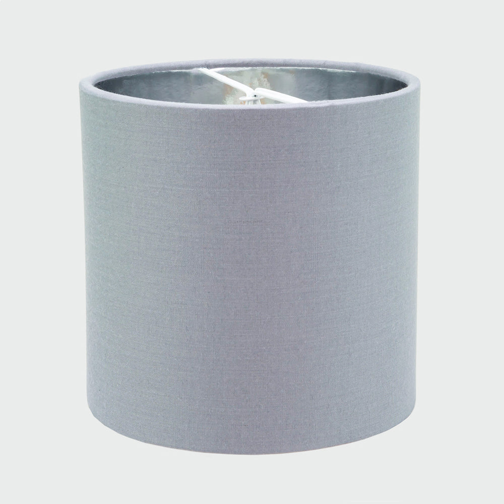 Contemporary Grey Cotton 6" Clip-On Candle Lamp Shade with Shiny Silver Inner Image 5