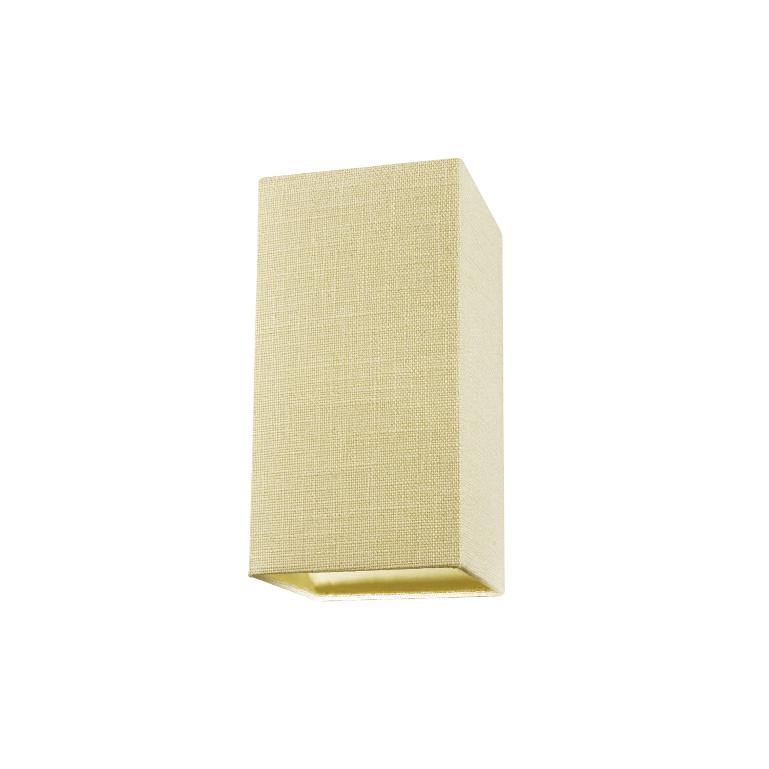 Modern and Stylish Textured Cream Linen Fabric Tall Rectangular 25cm Lampshade Image 1