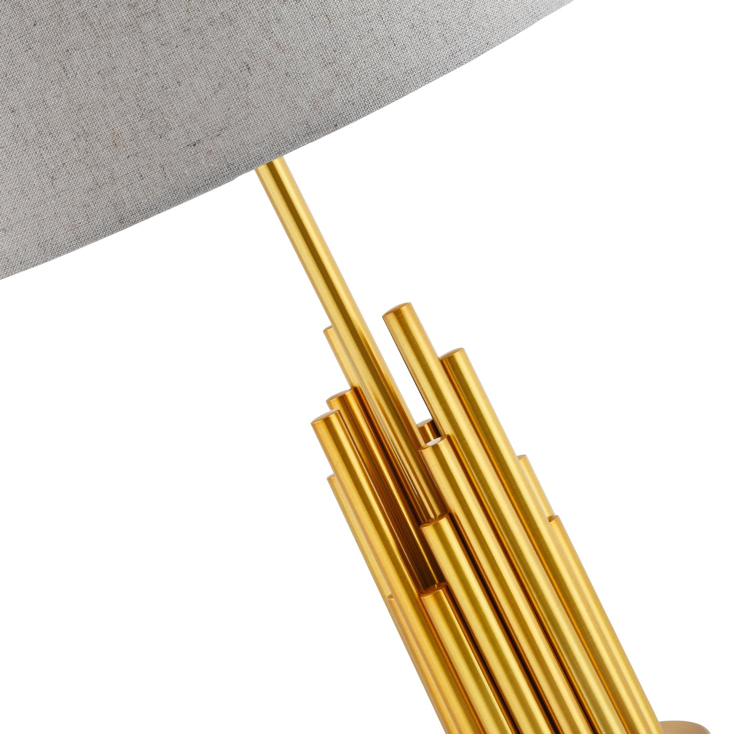 Modern Stalagmite Designed Table Lamp Base with Multi Level Pipes in Satin Gold Image 5