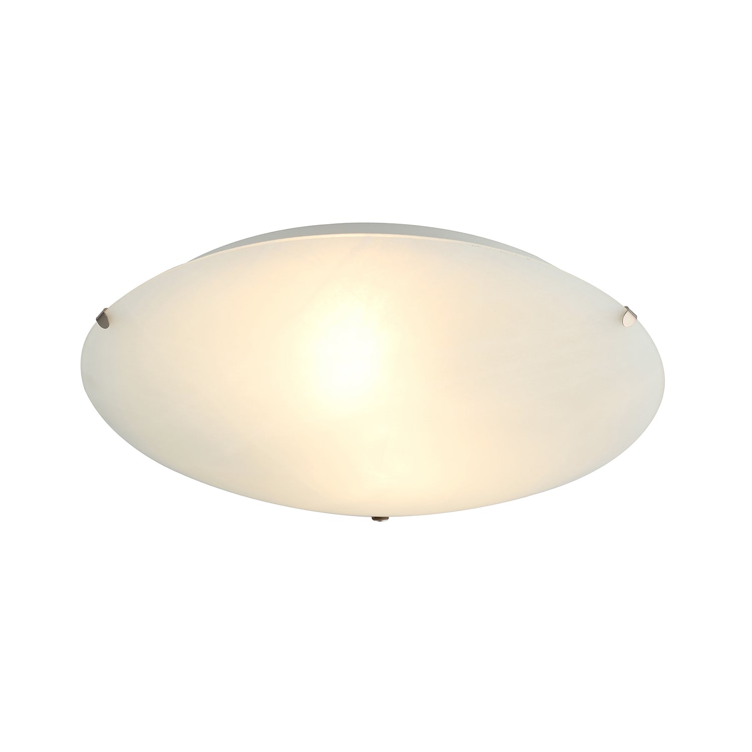 Traditional White Alabaster Circular Glass IP20 Flush 25cm Ceiling Light Fitting Image 2