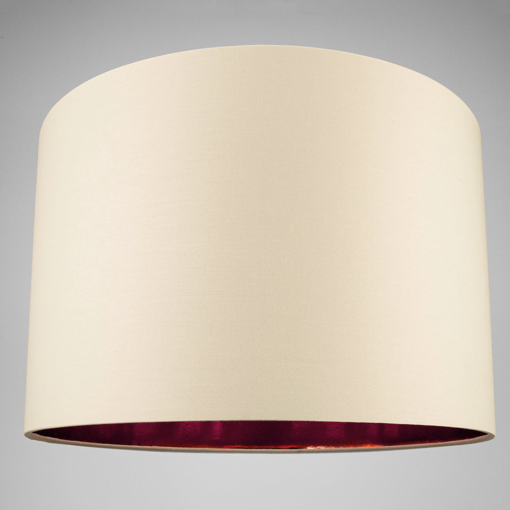 Modern Cream Cotton 16" Floor/Pendant Lamp Shade with Shiny Copper Inner Image 6