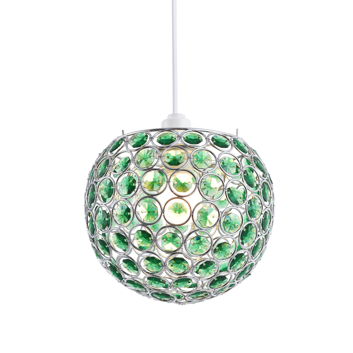 Modern Round Globe Easy Fit Pendant Shade Small Acrylic Bead Jewels