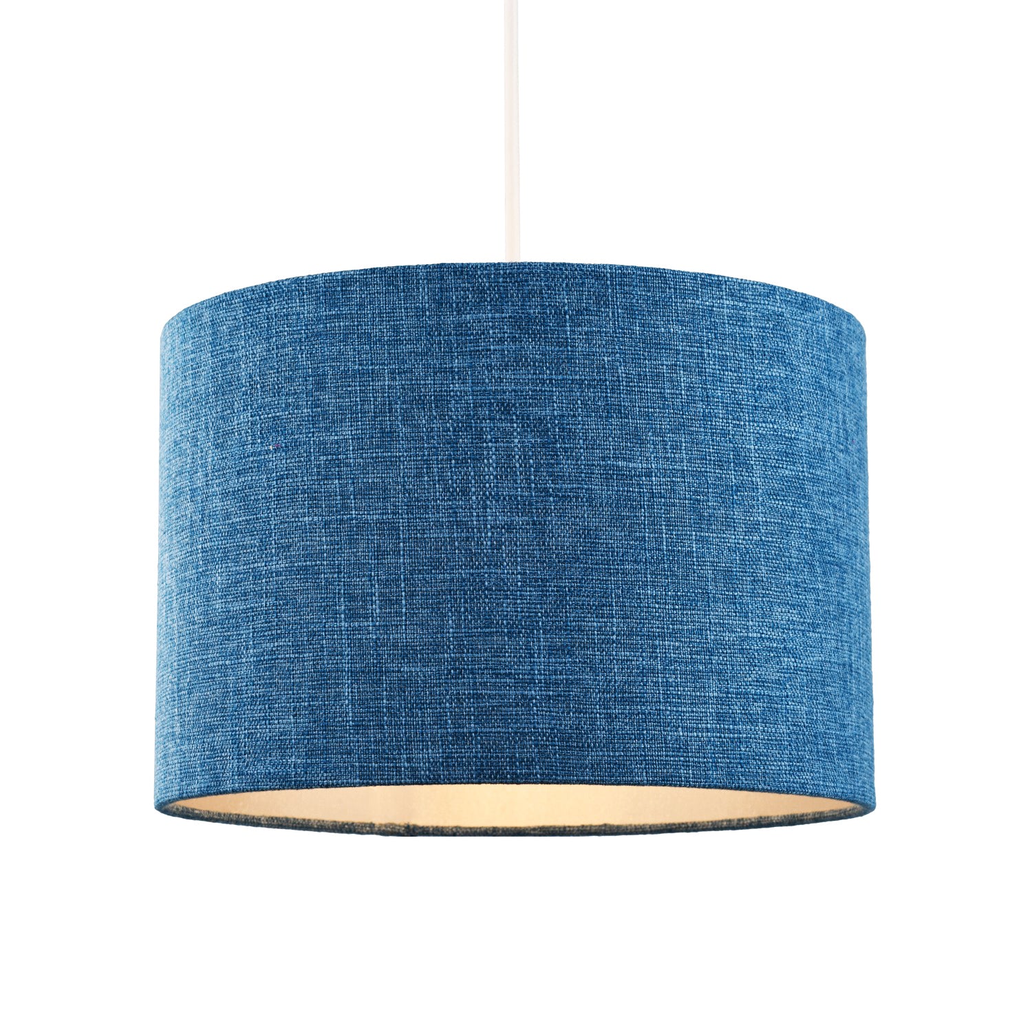 Contemporary and Sleek 12 Inch Midnight Blue Linen Drum Lamp Shade 60w Maximum Image 2