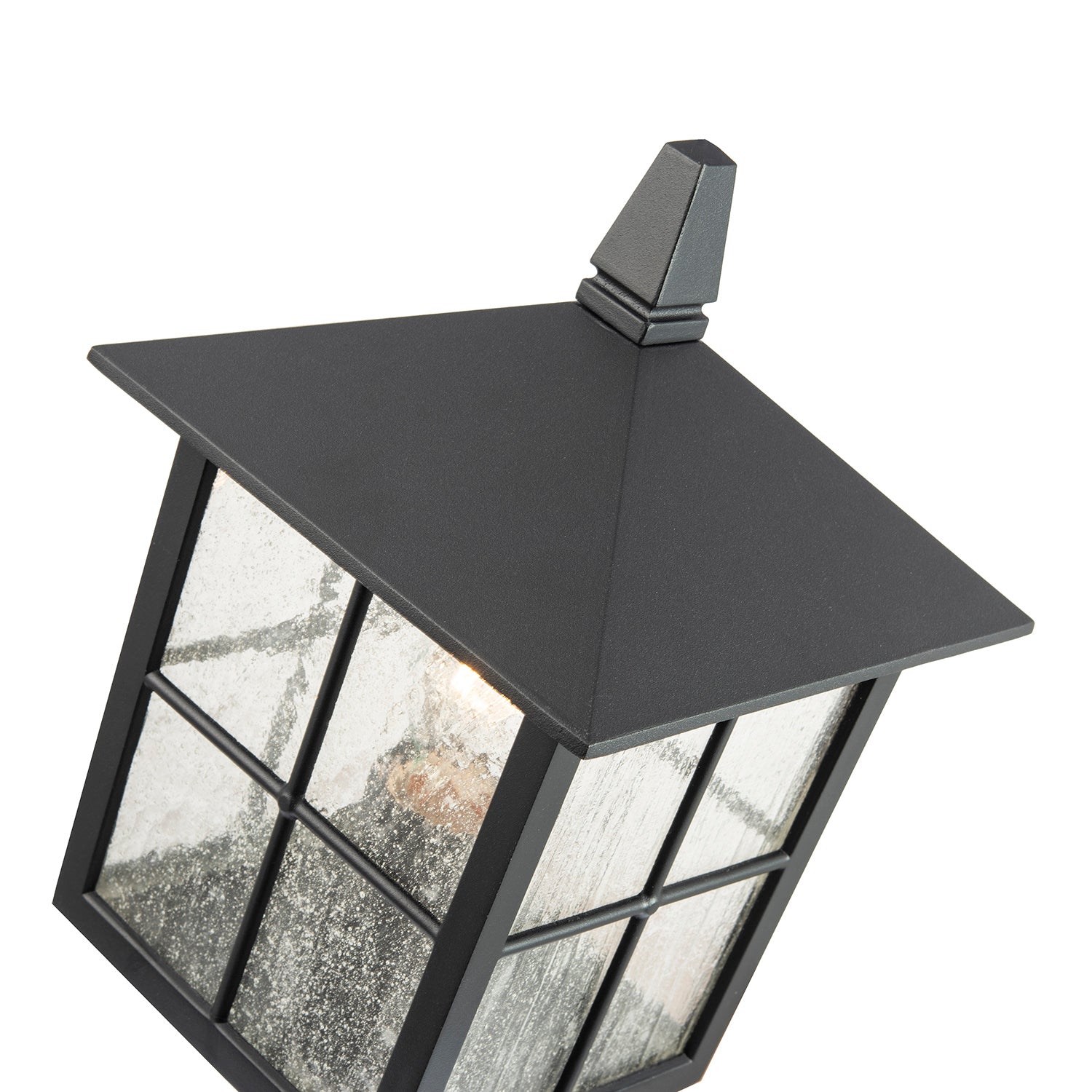 Classic Matte Black Die-Cast Aluminium Metal Exterior Lantern Bollard Fitting Image 4