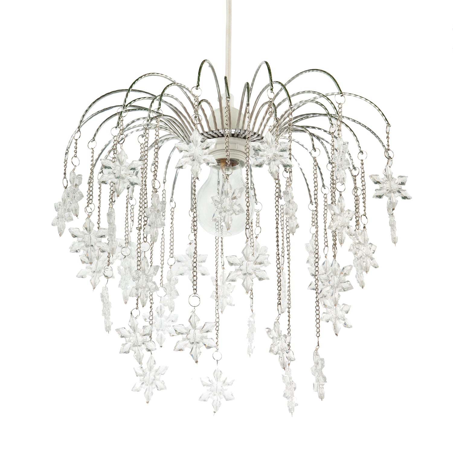 Modern Waterfall Pendant Light Shade with Star Shaped Acrylic Icicles Image 5