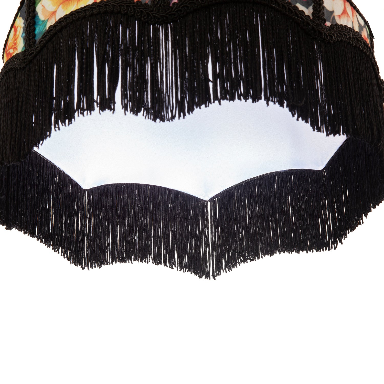 Black Victorian Empire Lamp Shade with Chic Multi Colour Floral Design Image 4