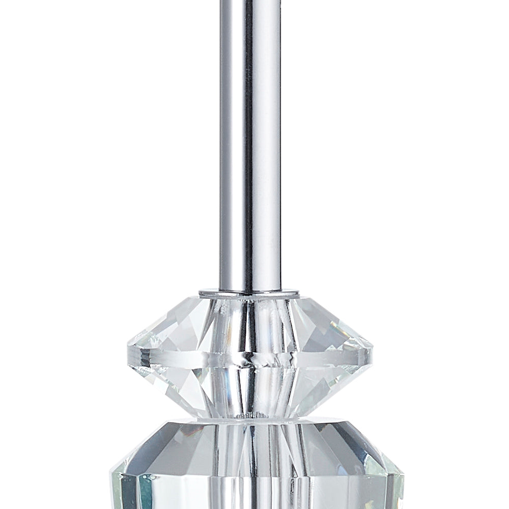 Modern and Chic Crystal Glass Table Lamp Base with Switch and Chrome Stem Image 3