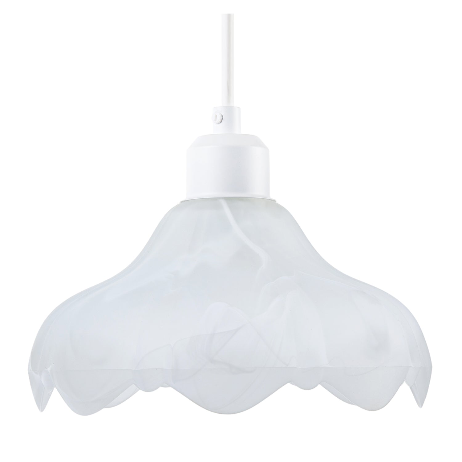 Sculptural Frosted Alabaster Glass Ripple Pendant Ceiling Light Shade Image 5