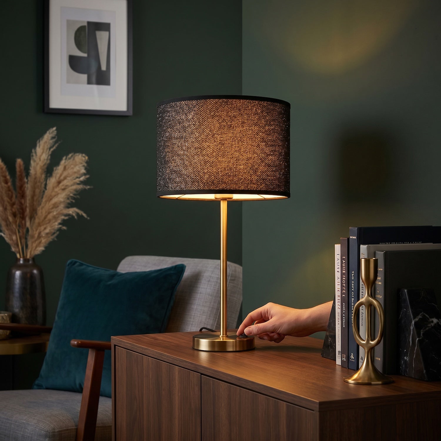 Modern and Designer Mini Diamond Black Glitter Fabric Lamp Shade Image 6