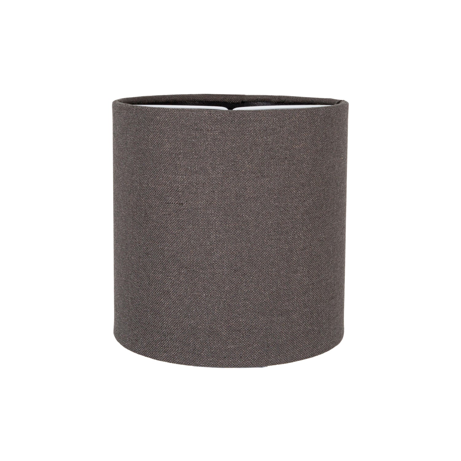 Modern Black Linen Fabric Small 13cm Drum Clip Shade with Matching Satin Lining Image 1