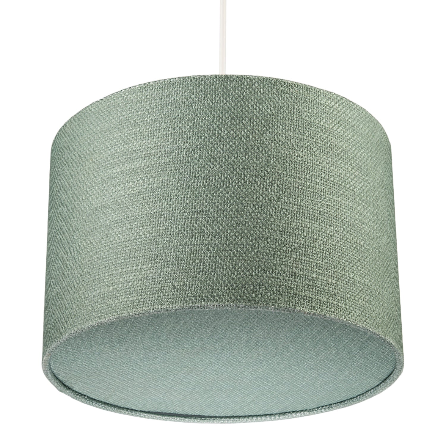 Desert Sage Green Textured Linen Pendant Lighting Shade with Diffuser