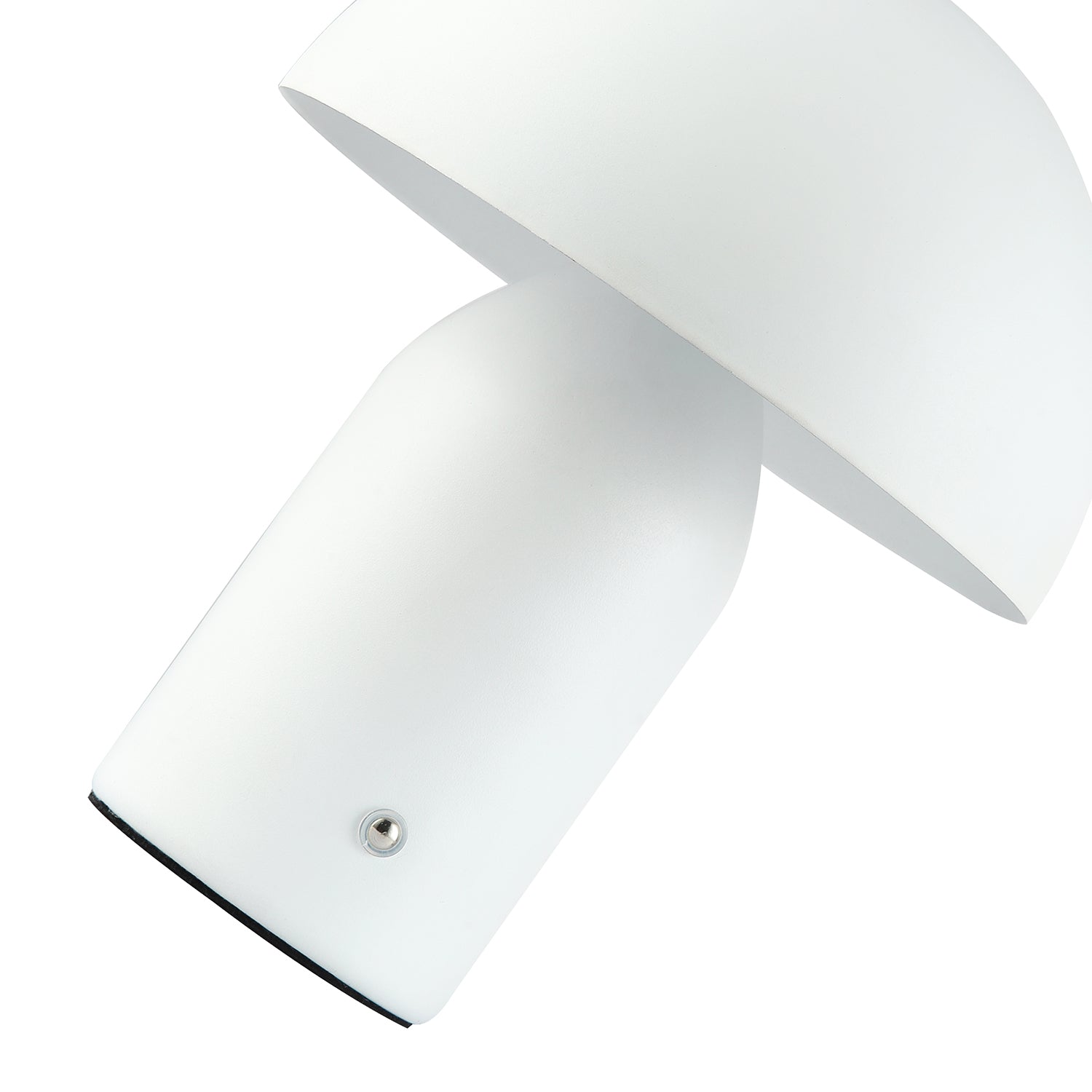 Modern Rechargeable 35cm Mushroom Lamp in Mat White with Touch Dimmer Button Image 3