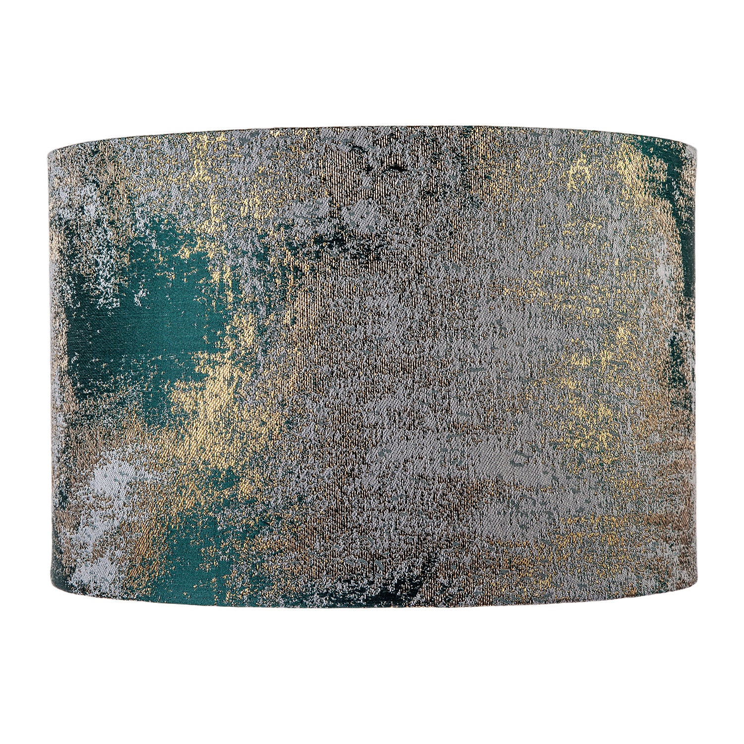 Forest Green Jacquard Fabric Lamp Shade with Metallic Gold Highlights Image 5