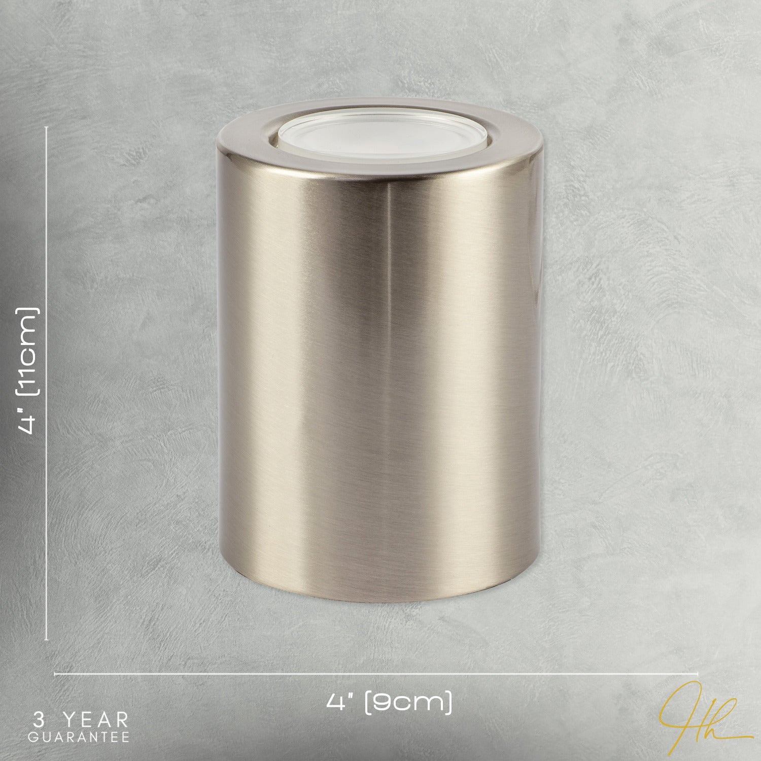 Cylindrical Nickel LED Uplighter with Minimalist Architectural Design Image 7