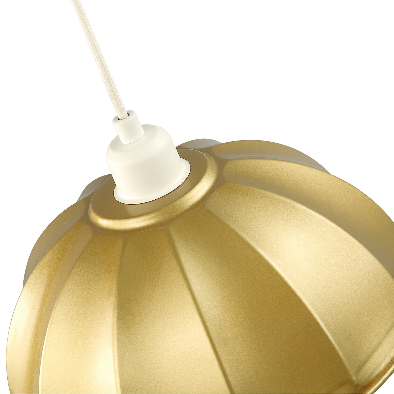 Modern Satin Gold Pendant Lighting Shade with Domed Shape and Outer Trim Lip Image 5