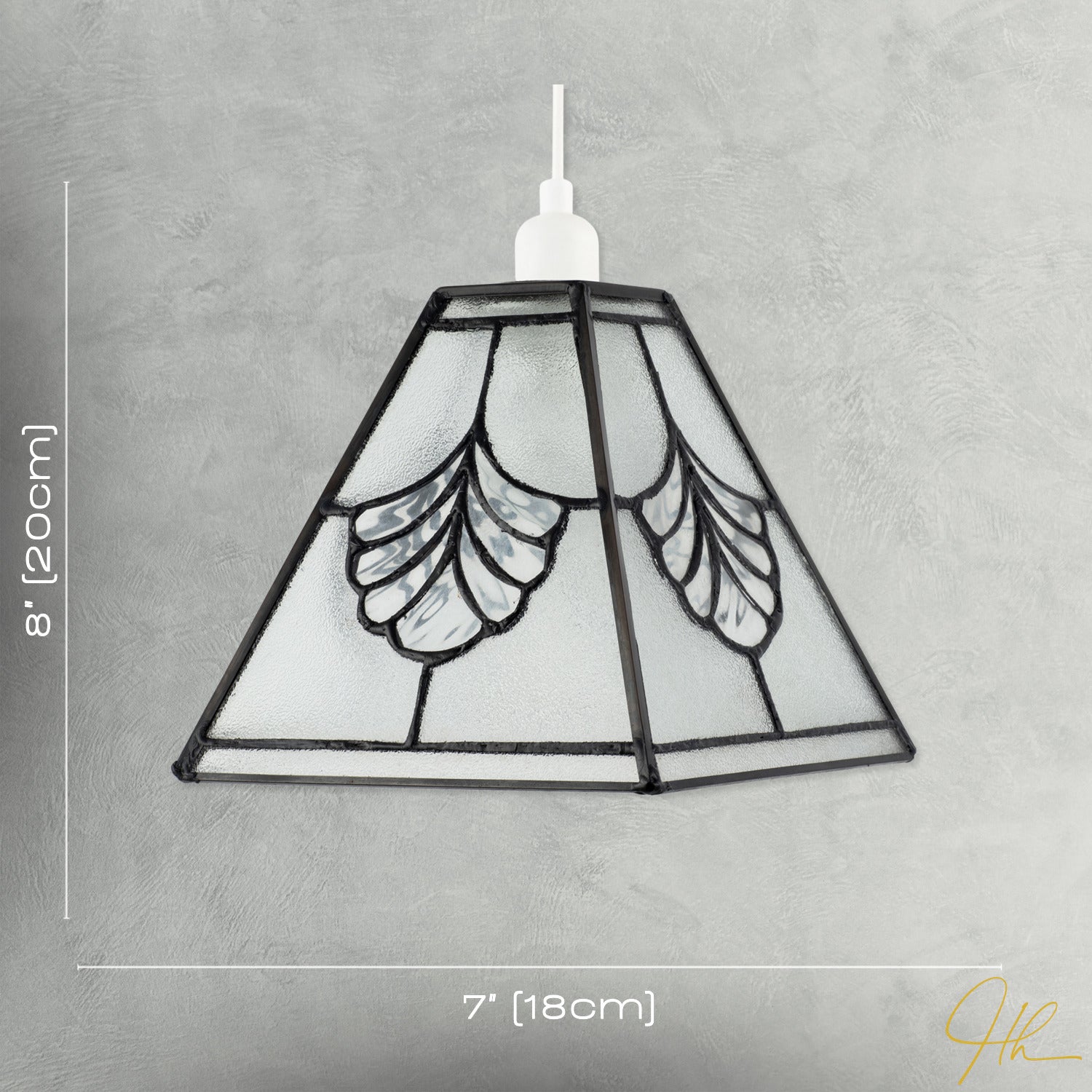 Traditional Clear Glass Tiffany Pendant Light Shade with Floral Panels Image 7