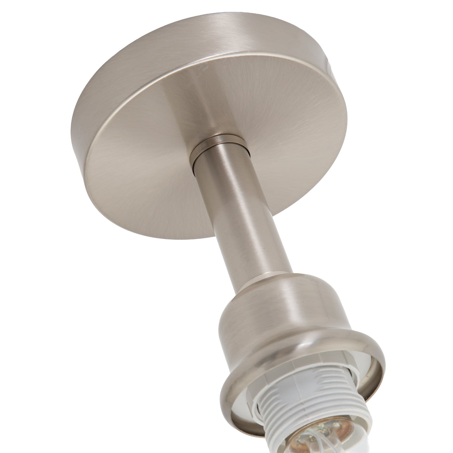 Contemporary Designer Short Semi Flush Satin Nickel Ceiling Rose Light Image 4