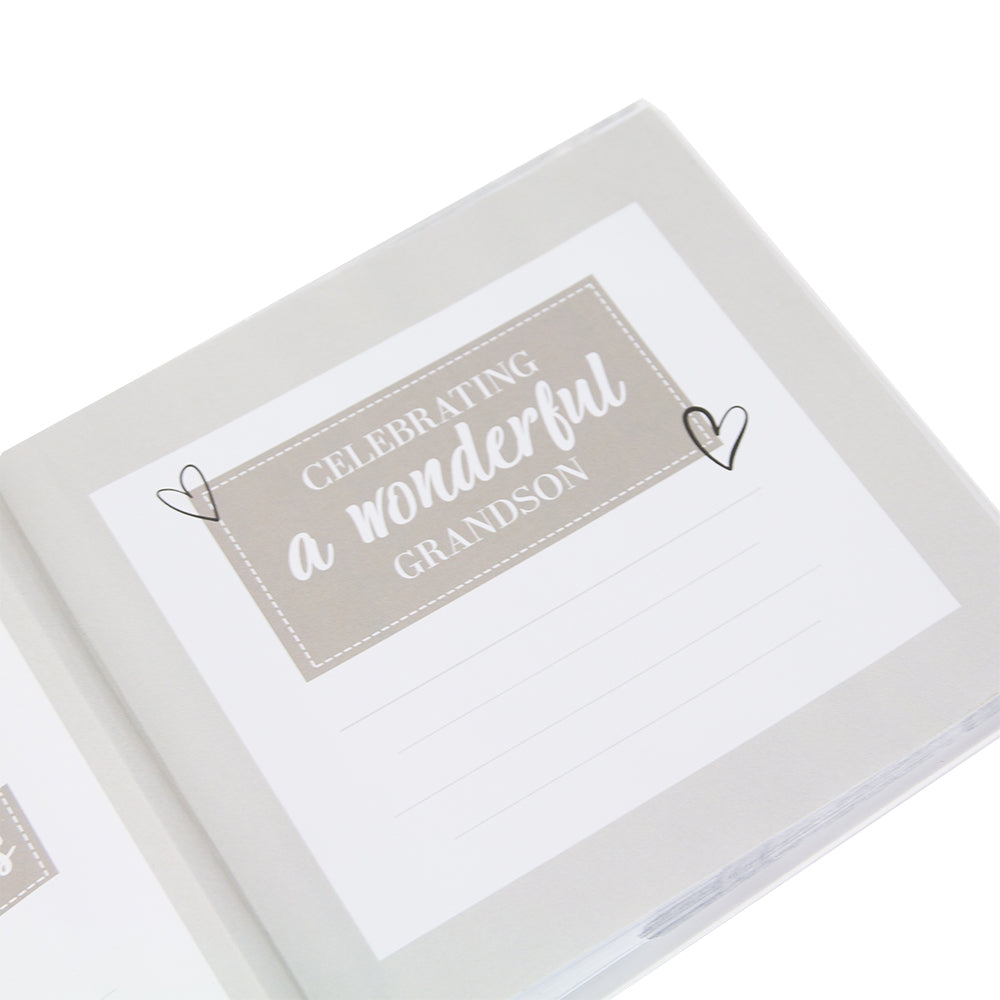 Modern Special Grandson Photo Album with Gold Foil Text - Holds 80 4x6 Pictures Image 2