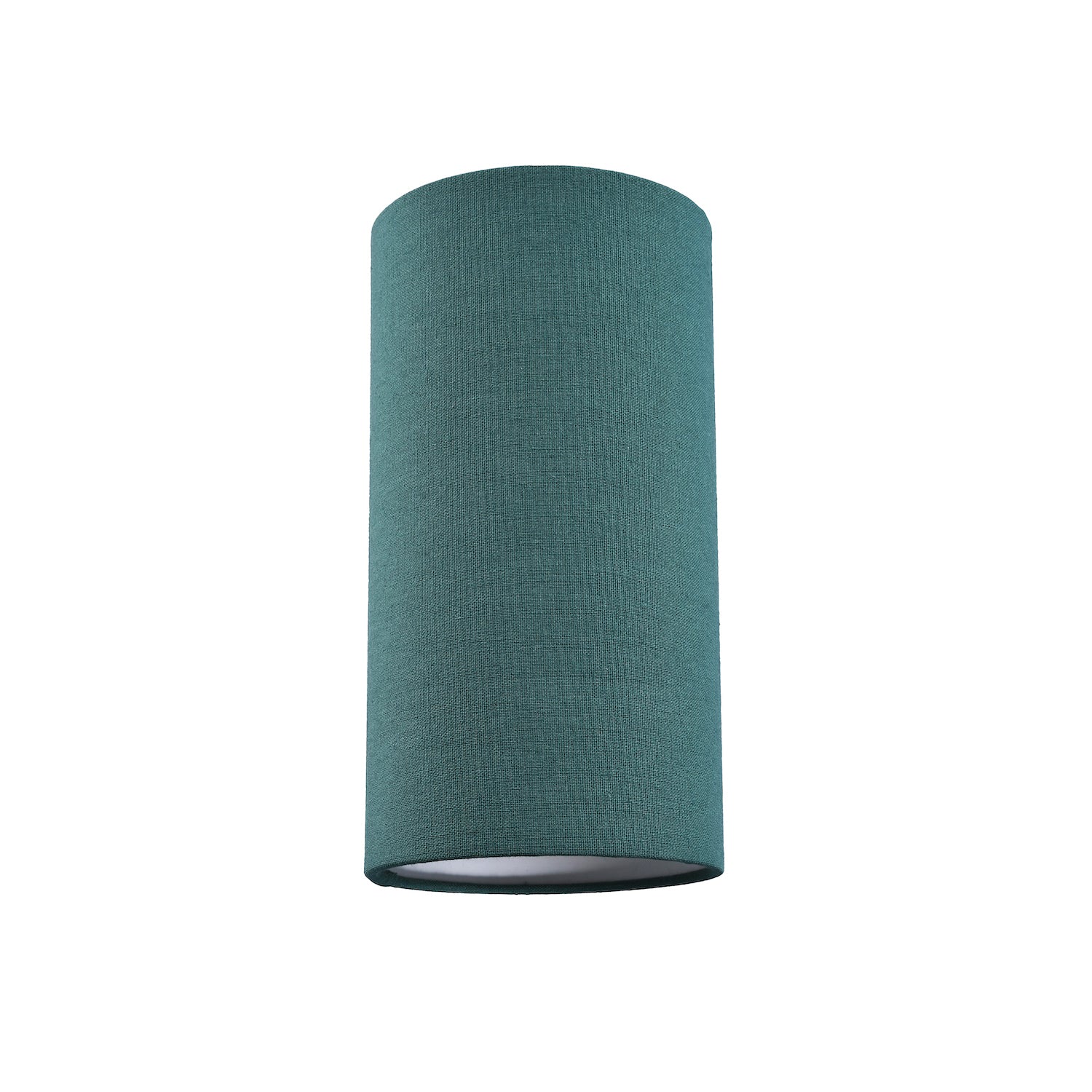 Contemporary and Stylish Forest Green Linen Fabric Tall Cylindrical Lampshade Image 1