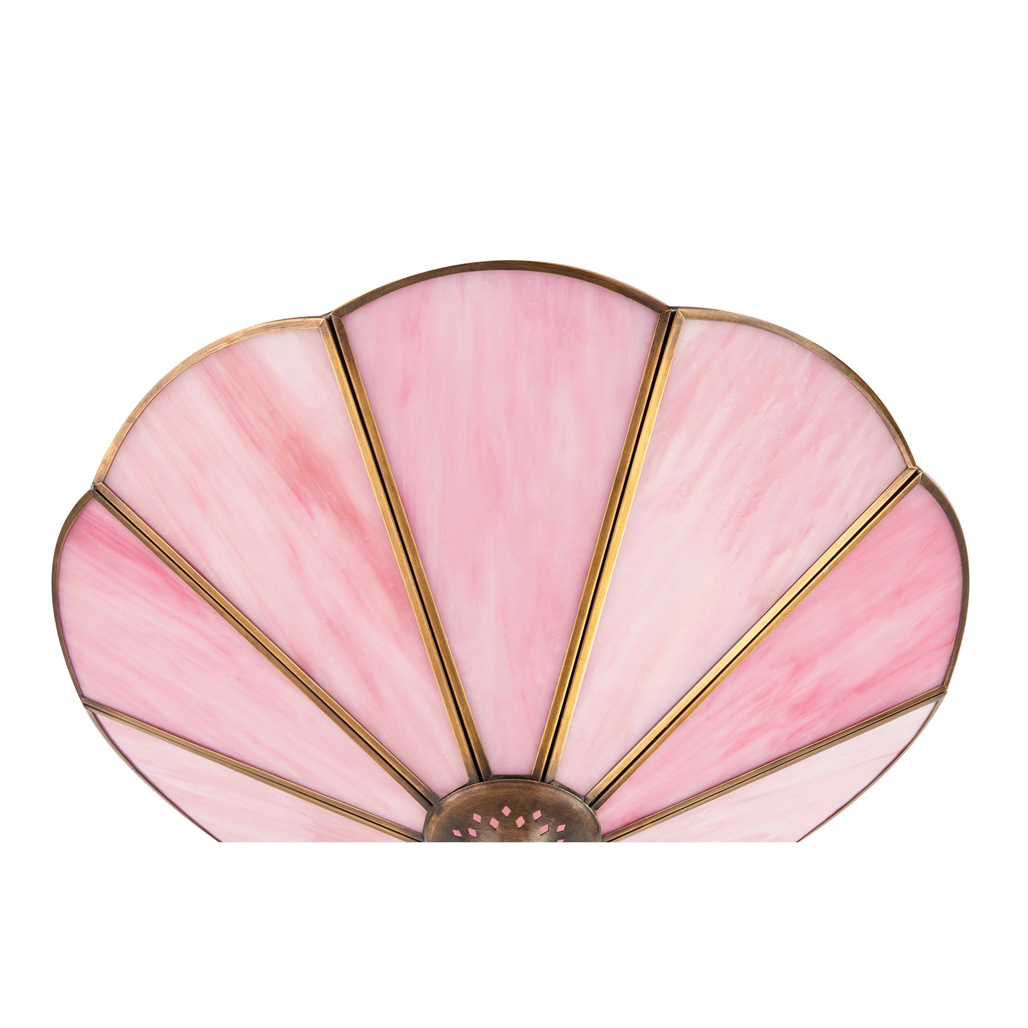 Soft Rose Pink Chic Tiffany Glass Easy Fit Pendant Shade with Chains Image 5