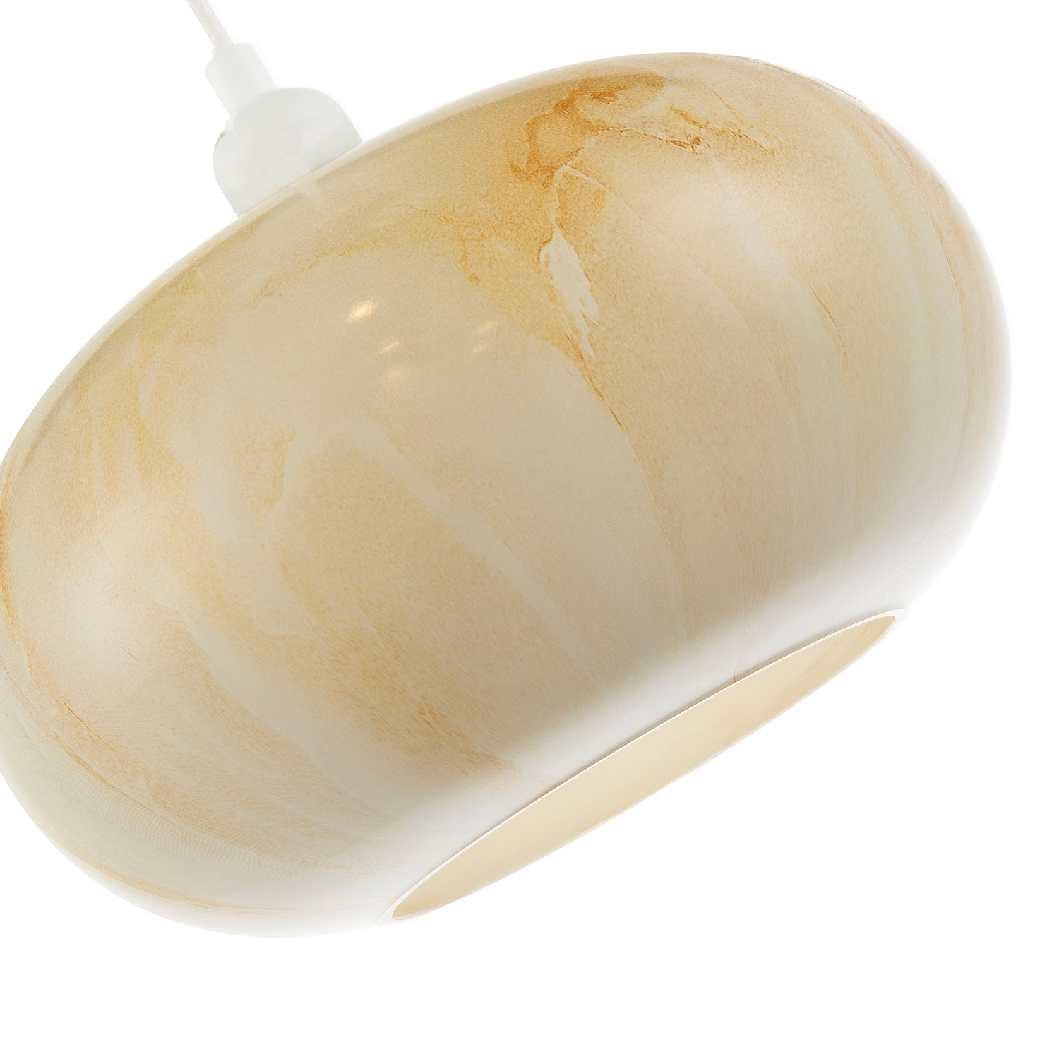Amber Tinted Alabaster Glass Pendant Shade with Marble Effect Finish Image 4