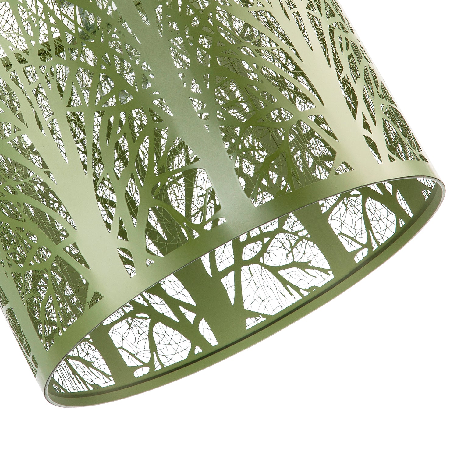 Unique and Beautiful Olive Green Metal Forest Design Pendant Shade Image 4