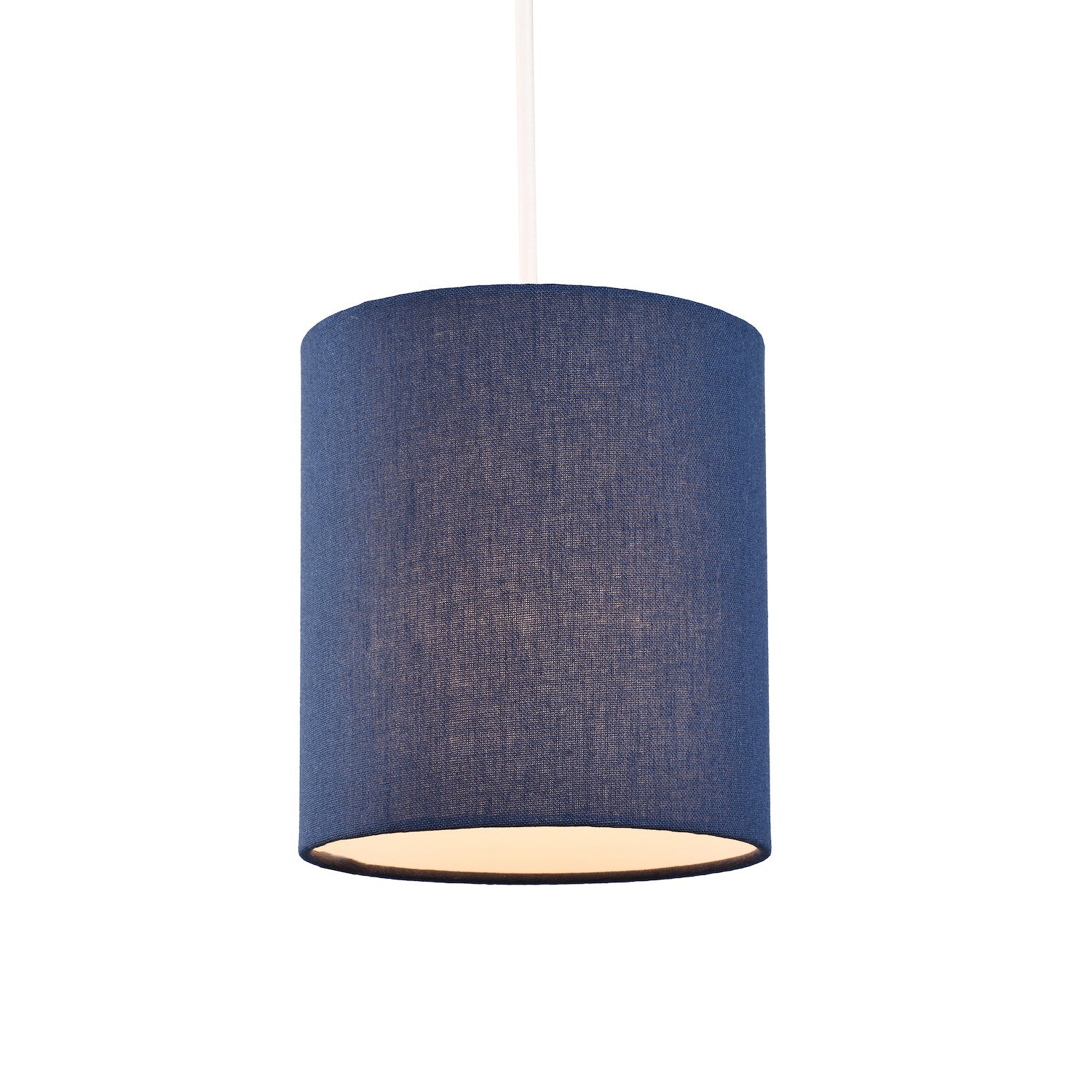 Contemporary and Elegant Midnight Blue Linen Fabric 18cm Cylinder Lamp Shade Image 2