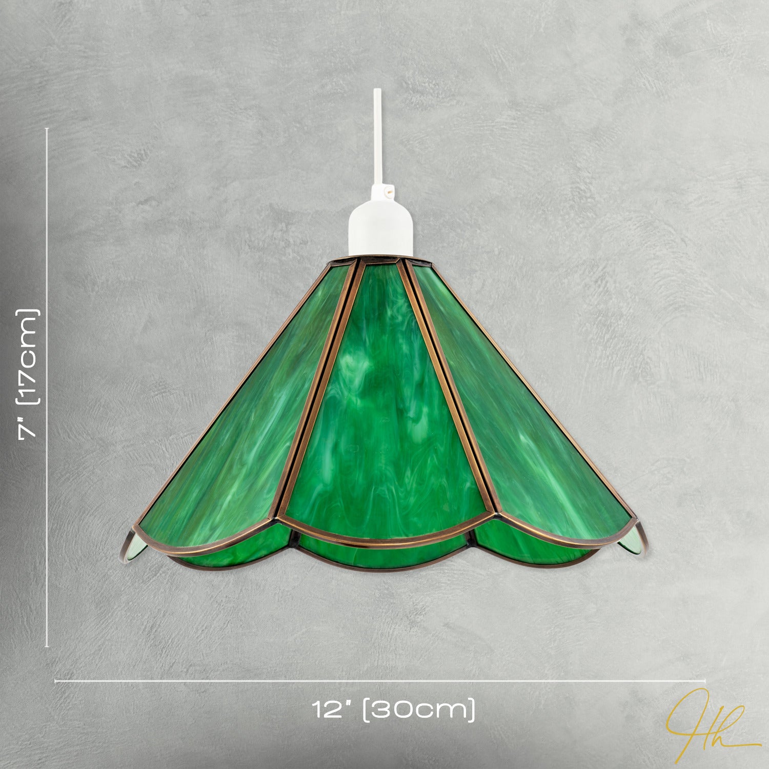 Classic Green Toned Tiffany Glass Easy Fit Pendant Lighting Shade Image 7