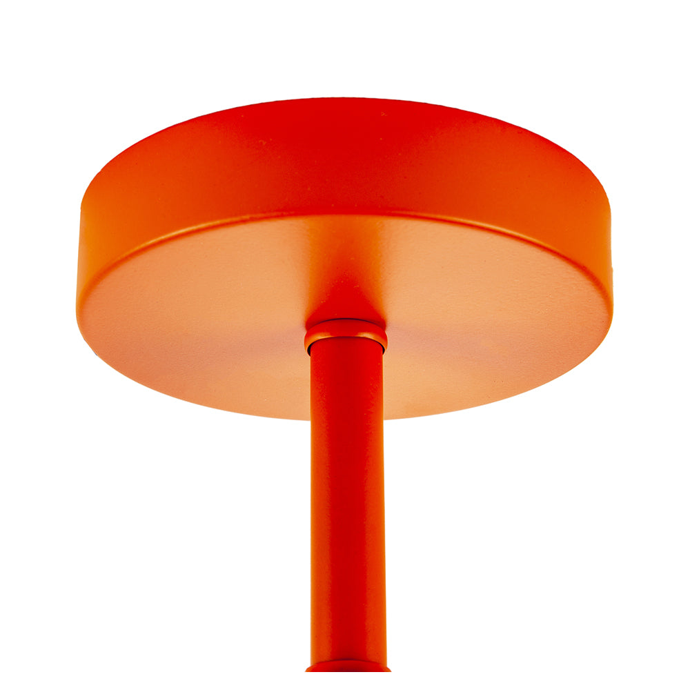 Traditional Matte Orange Ceiling Light Fitting to Hold Lamp Shades Image 4