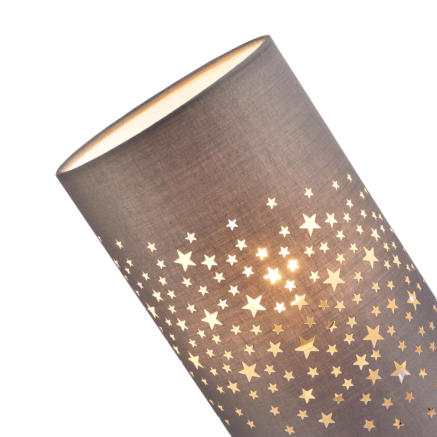 Modern Stars Decorated Children/Kids Medium Grey Cotton Bedside Table Light Image 3