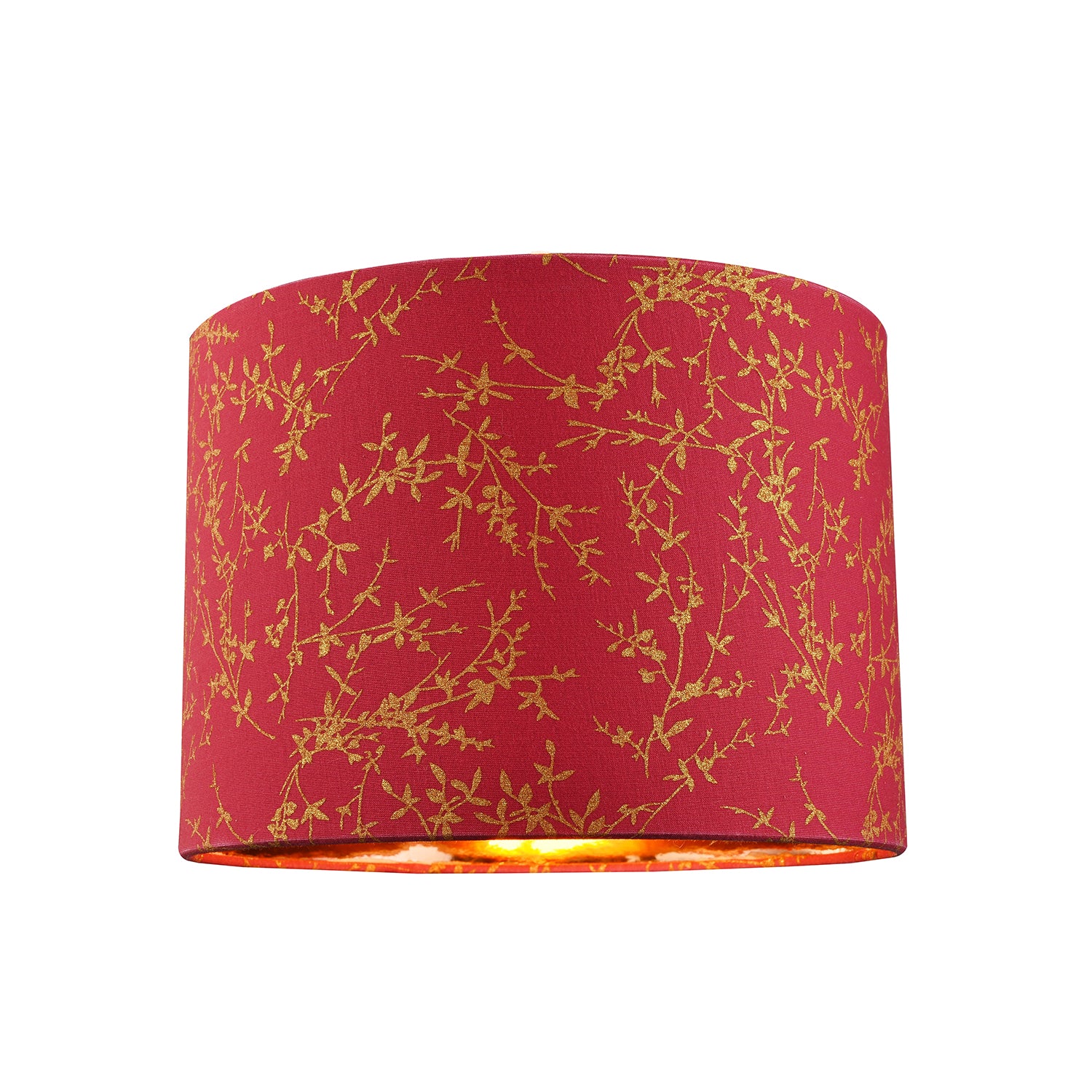 Modern Burgundy Cotton Fabric 10" Lamp Shade with Copper Foil Floral Decoration Image 6