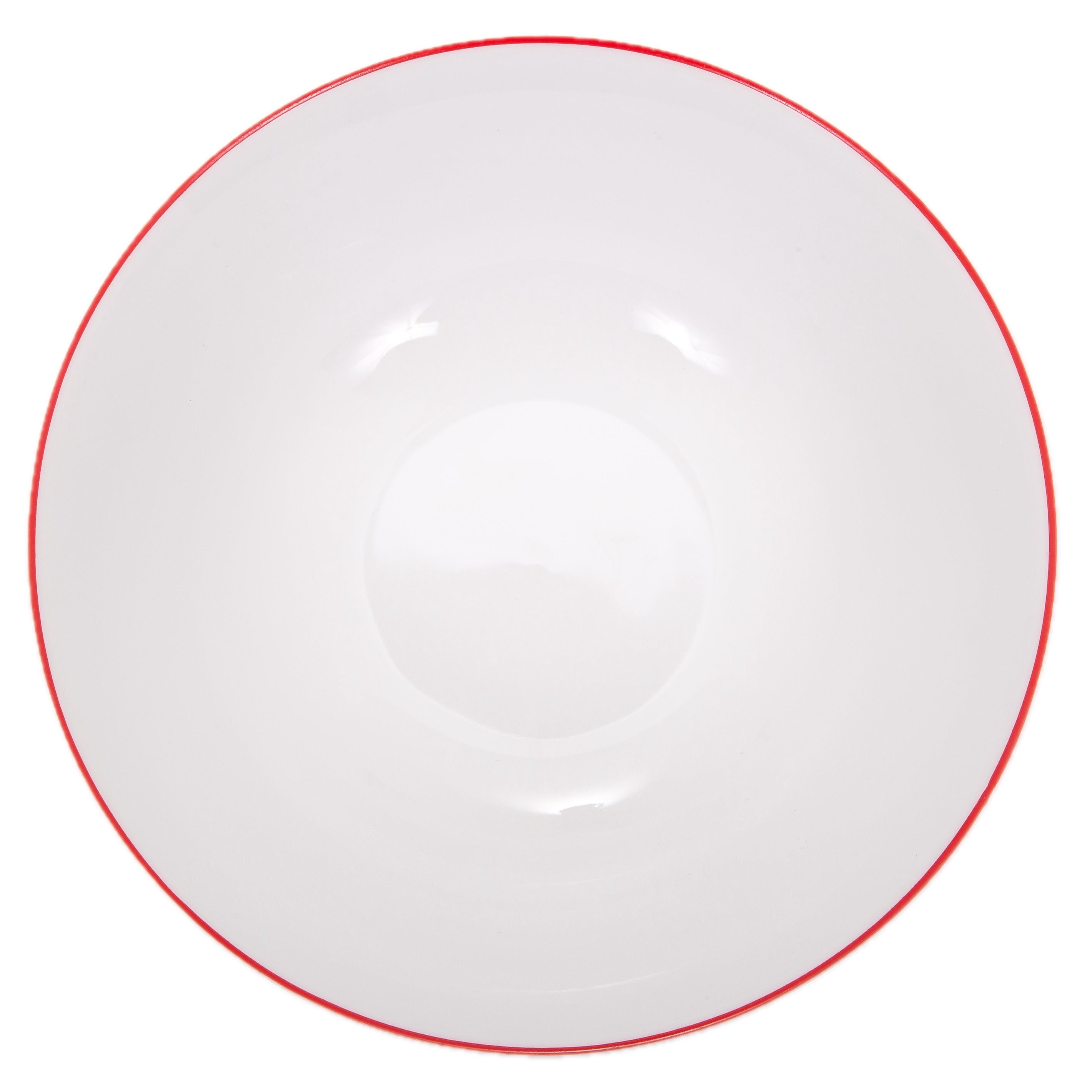 Set of 4 White Ceramic Dinner Bowls with Elegant Red Rim - Durable & Stylish Image 8