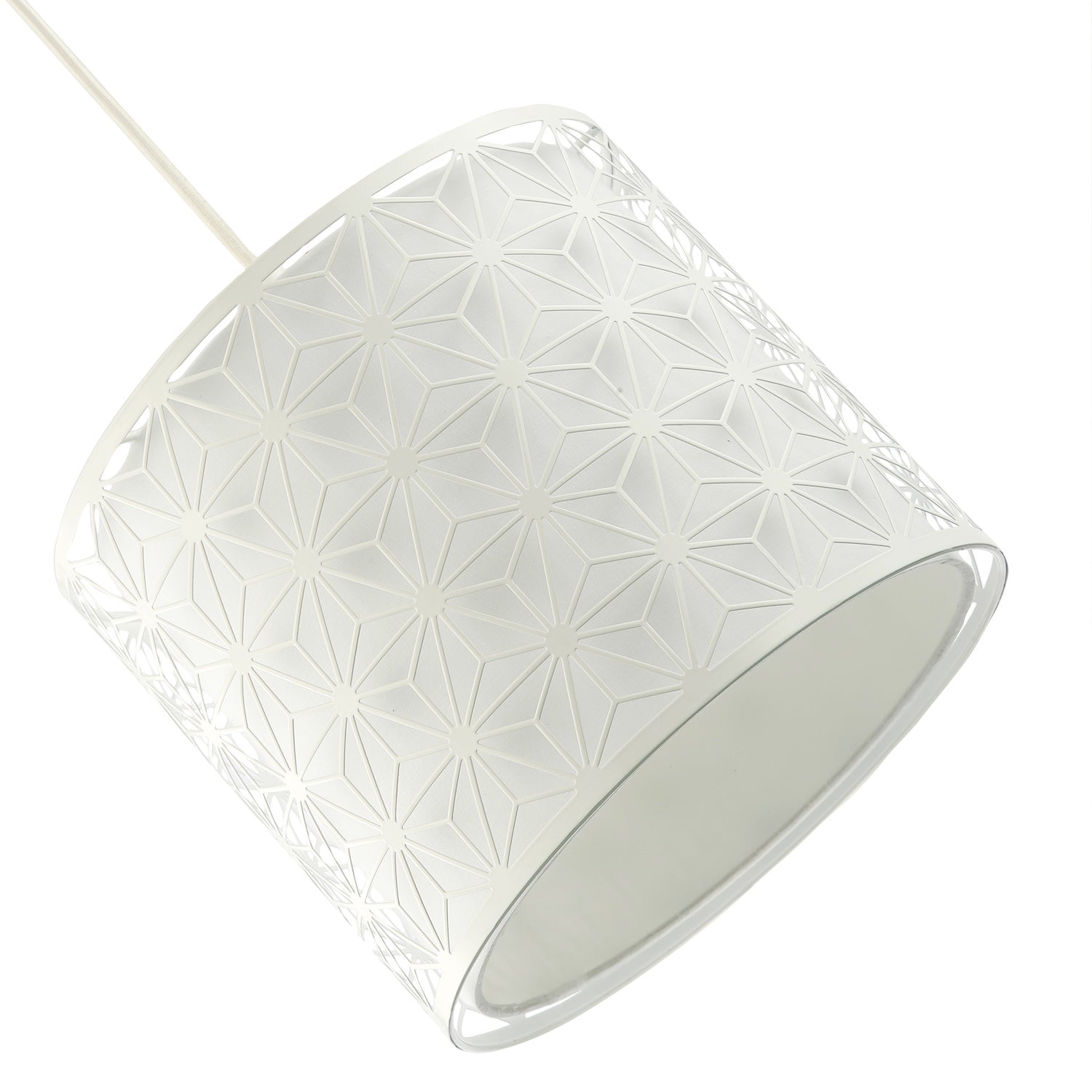 Modern Geometric Pendant Lighting Shade with Inner White Cotton Drum Diffuser Image 8