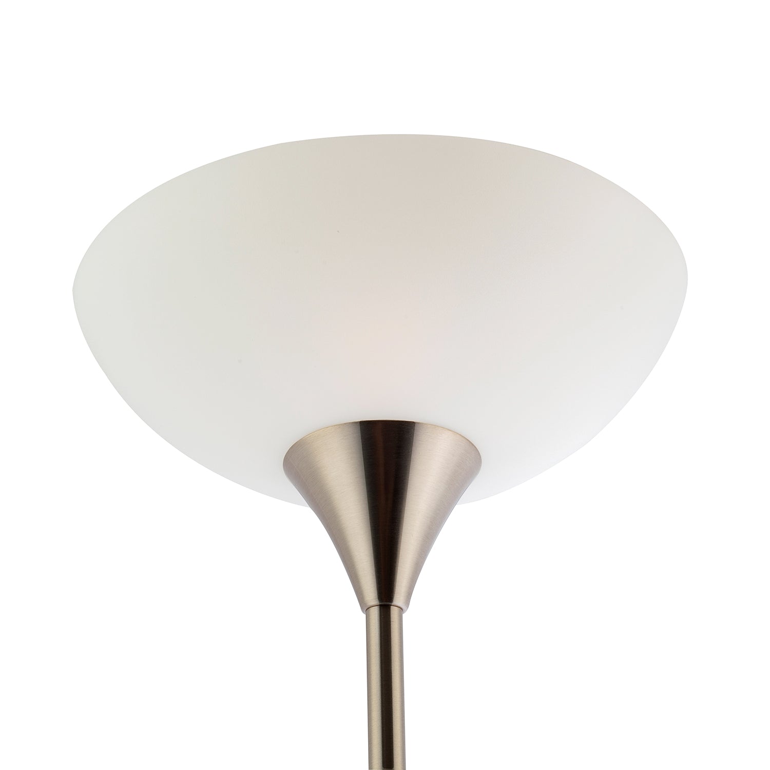 Modern Nickel Switched Uplighter Floor Lamp with Opal White Polycarbonate Shade Image 5