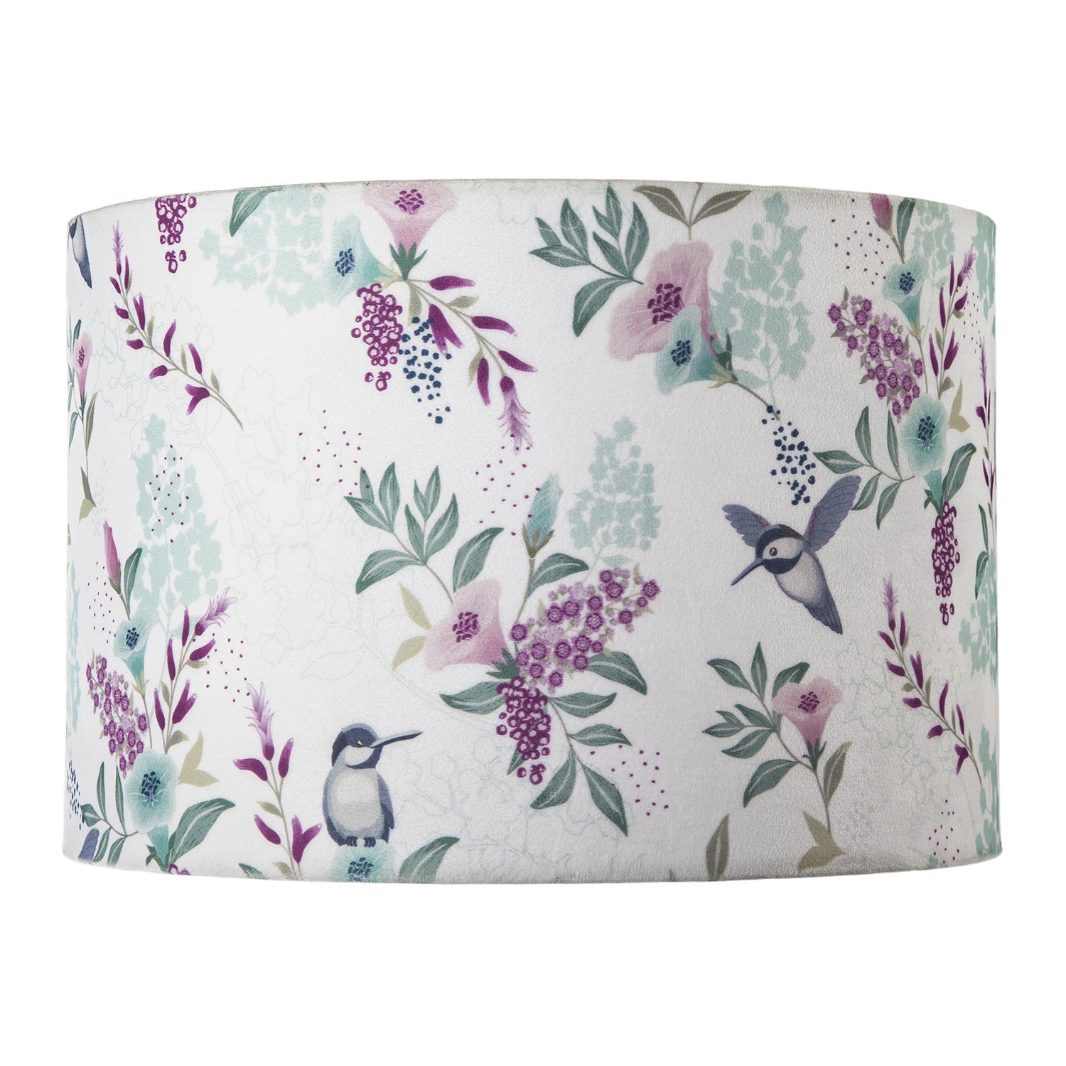 Charming Botanical Woodland-Inspired Velvet Fabric Circular Lampshade Image 4