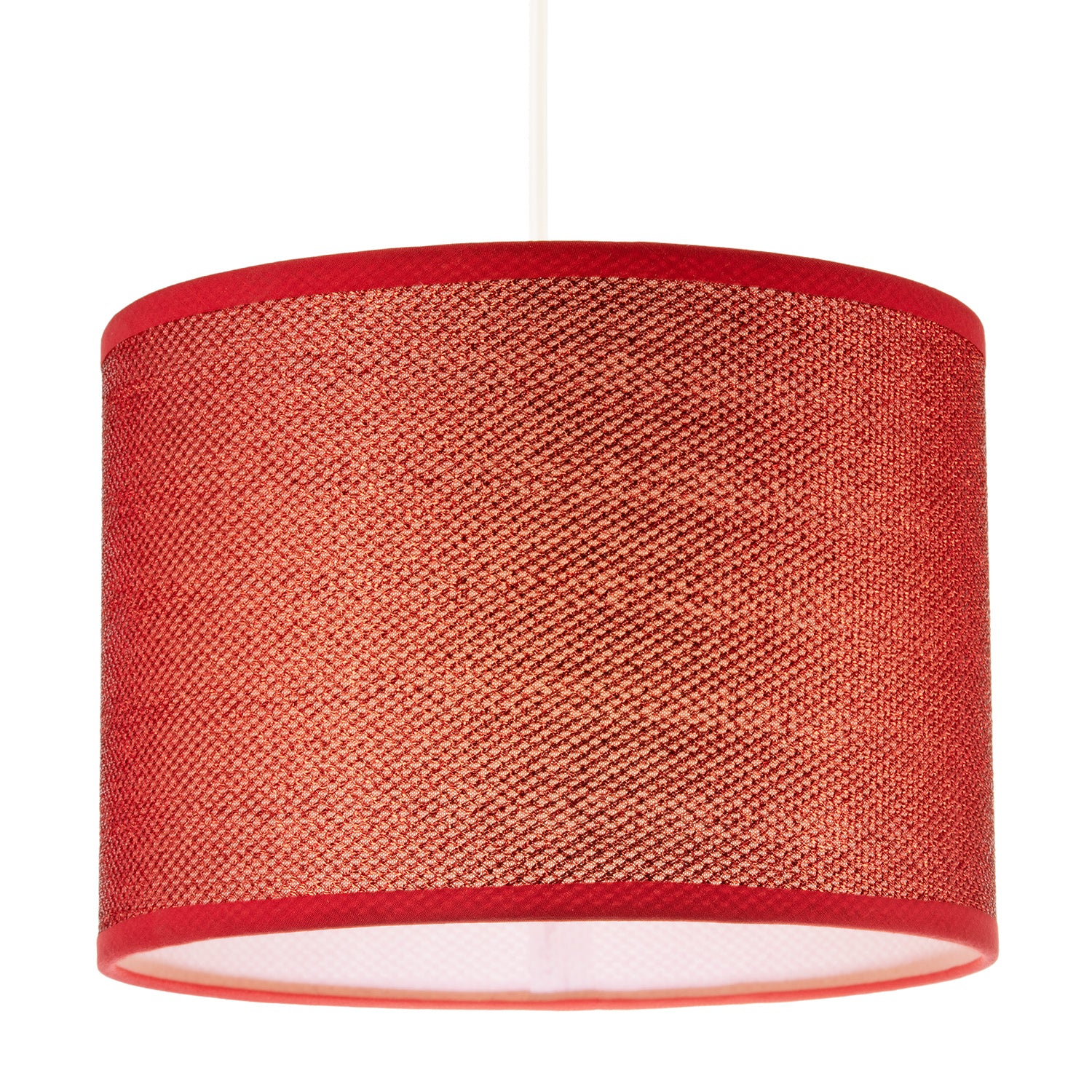 Modern and Designer Mini Diamond Red Glitter Fabric Round Lamp Shade Image 2