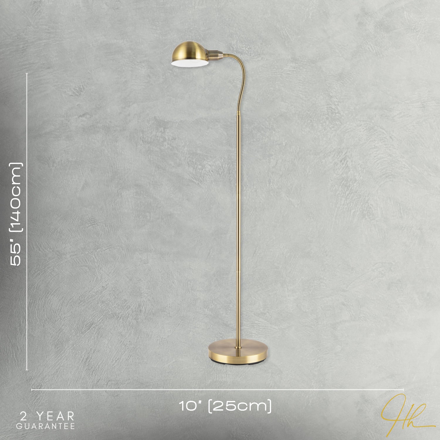 Traditional Antique Brass Task Reading Floor Lamp with Adjustable Head Image 7