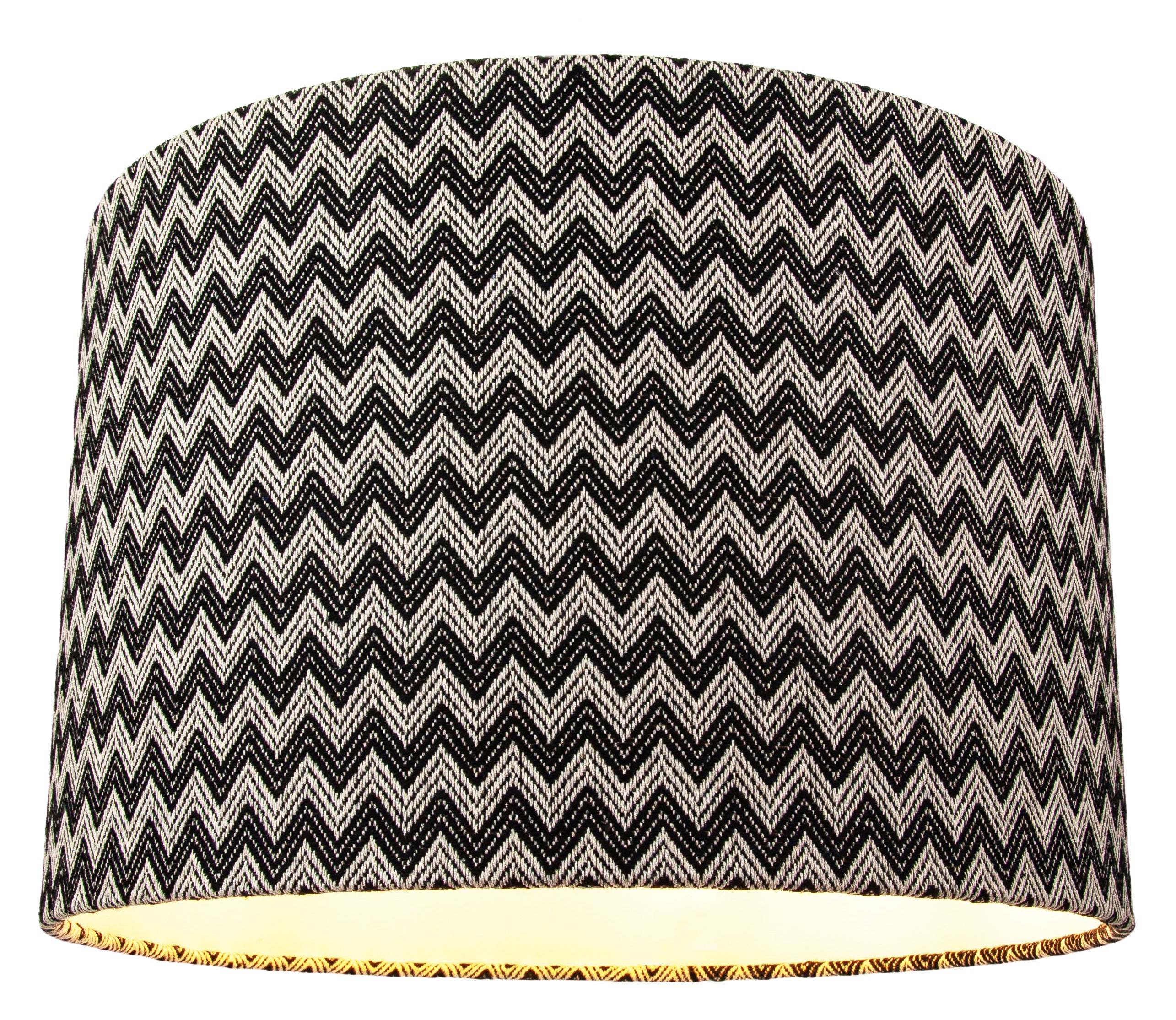 Modern Trendy Zig Zag Chevron Effect Black and White Cotton Shade Image 3