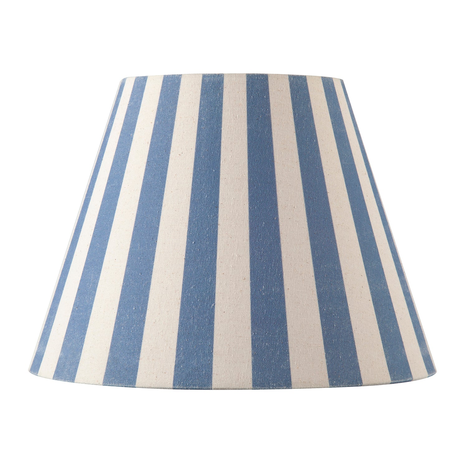 Amparo Blue and Oatmeal Linen Striped Coolie Shade with Cotton Inner Image 4
