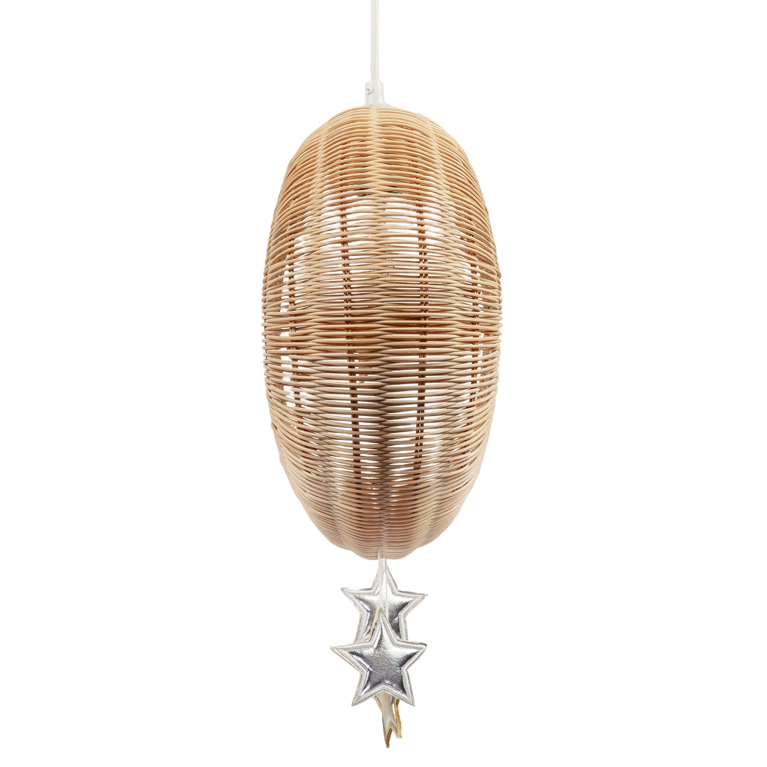 Whimsical Crescent Moon Pendant Light Shade with Silver and Gold Stars Image 5
