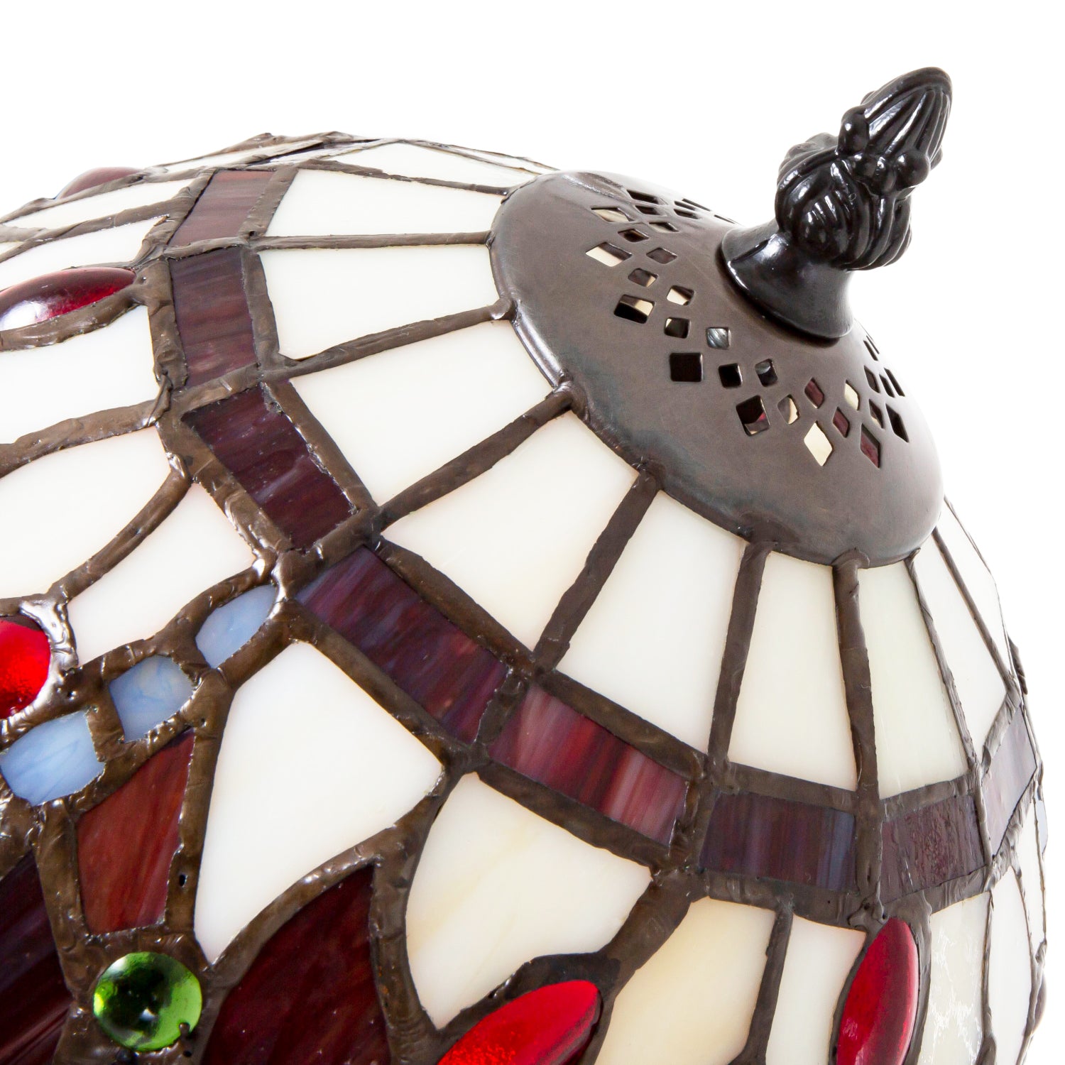 Hand Crafted Red Stained Glass Dragonfly Tiffany Lamp Image 4