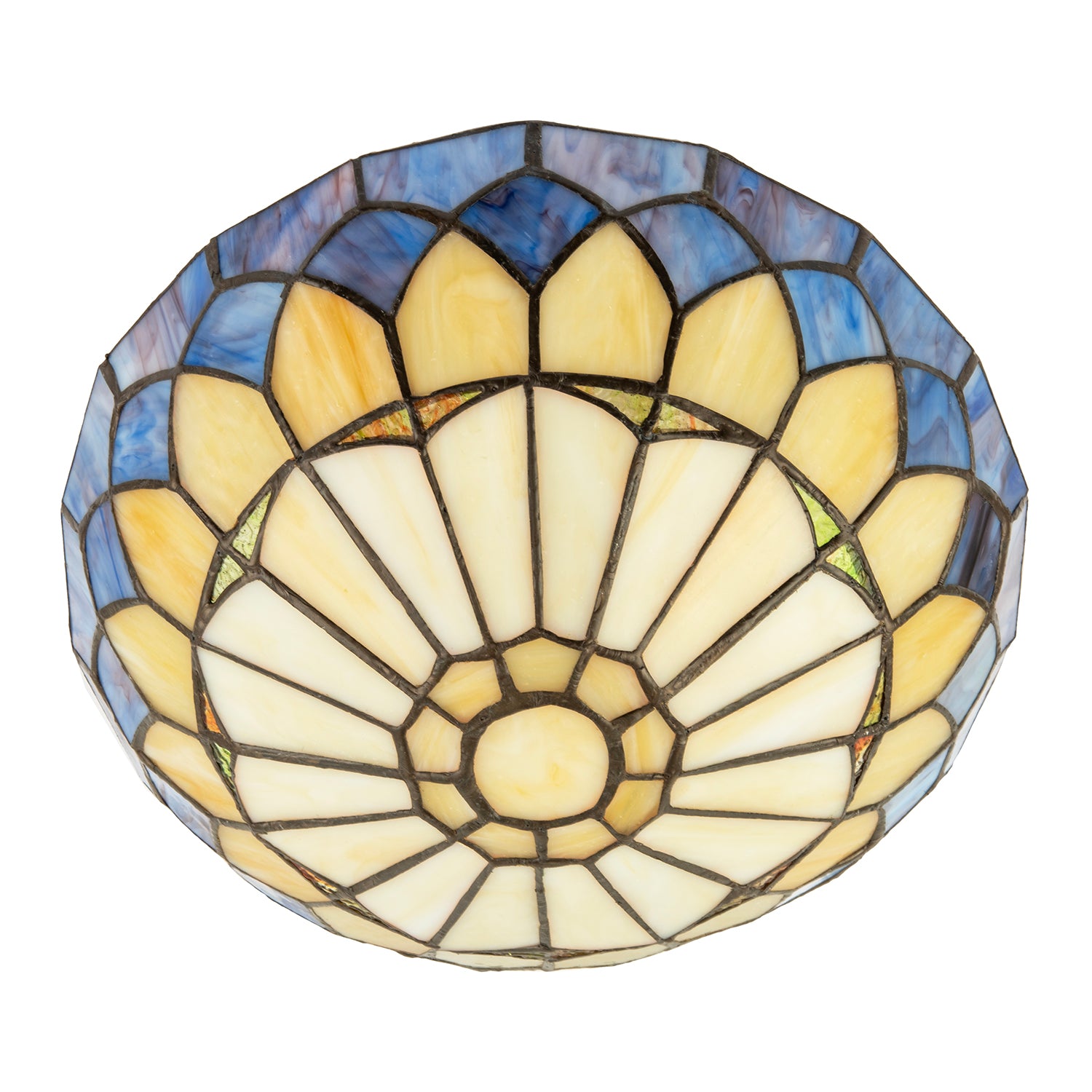 Lavender Purple Stained Glass Domed Tiffany Pendant Shade with Chains Image 5