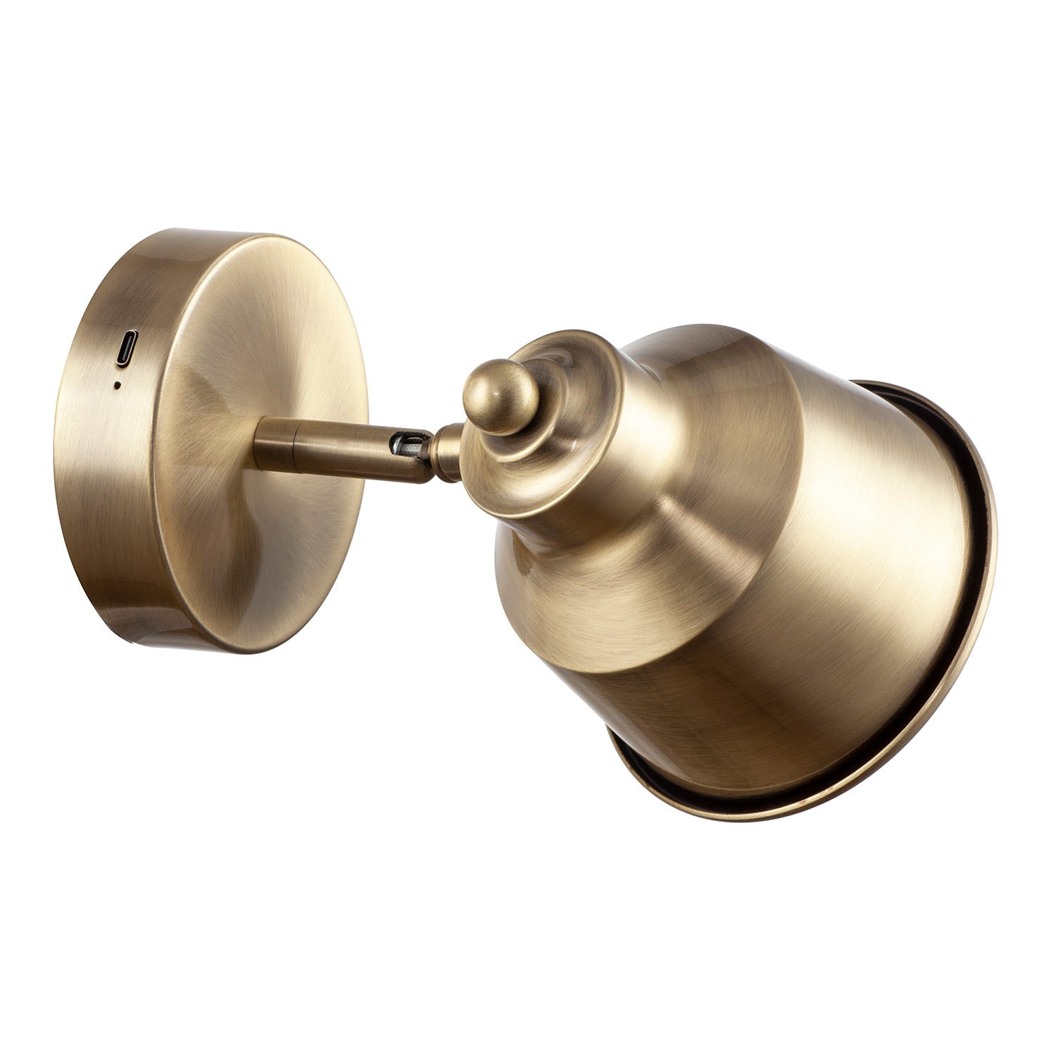 Modern Antique Brass Wireless Rechargeable Dimmable Spot Wall Light Image 4