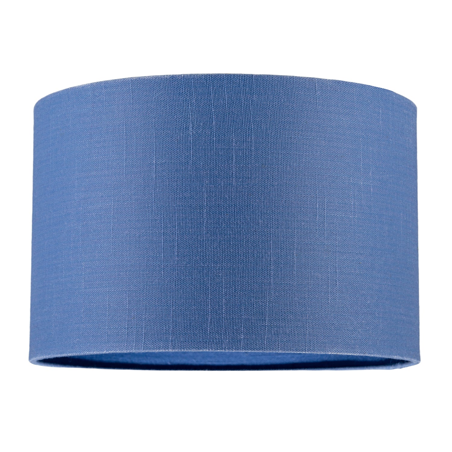 Designer English Manor Blue Textured Linen Fabric Circular Lamp Shade Image 1