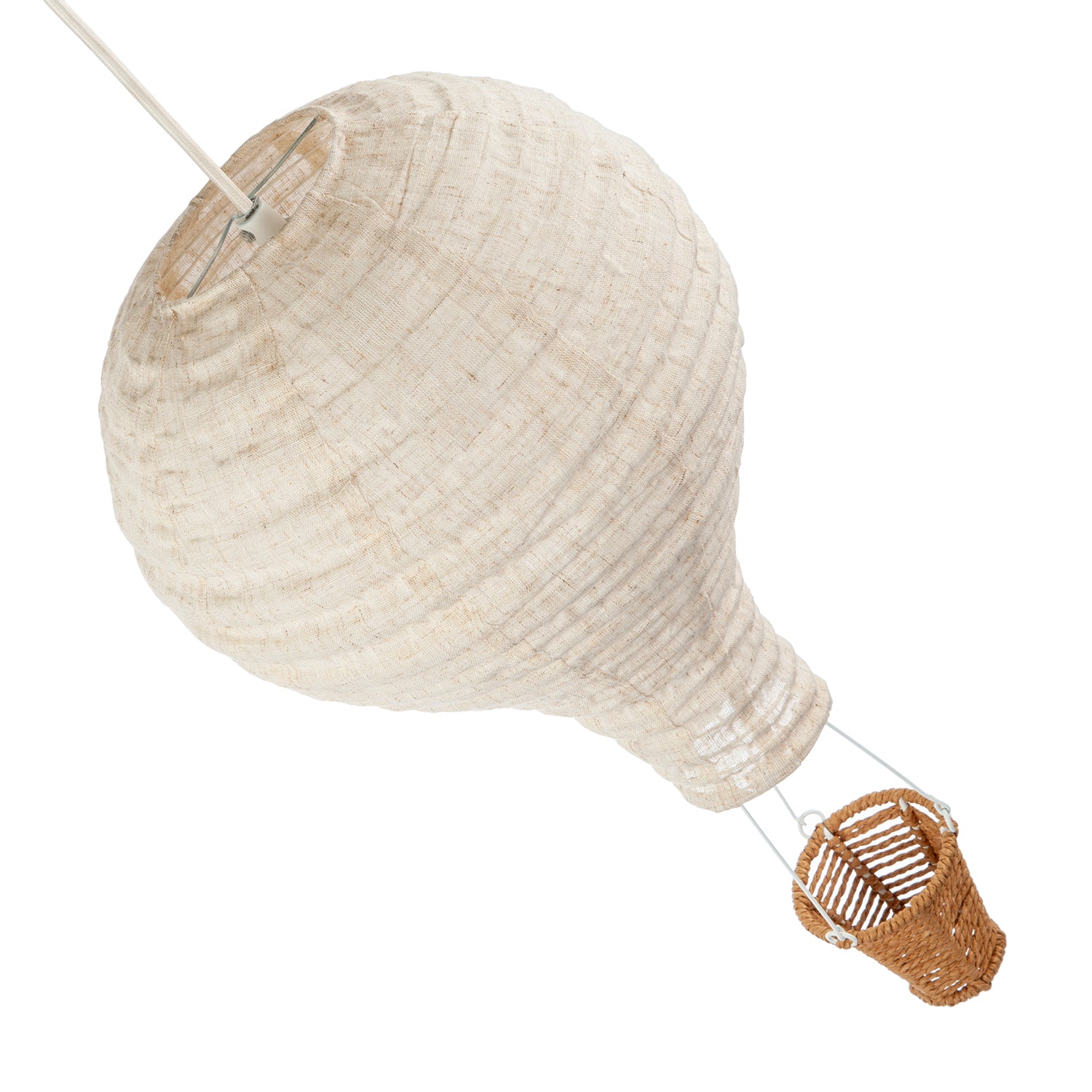 Modern Hot Air Balloon Oatmeal Linen Easy Fit Pendant Lighting Shade Image 4