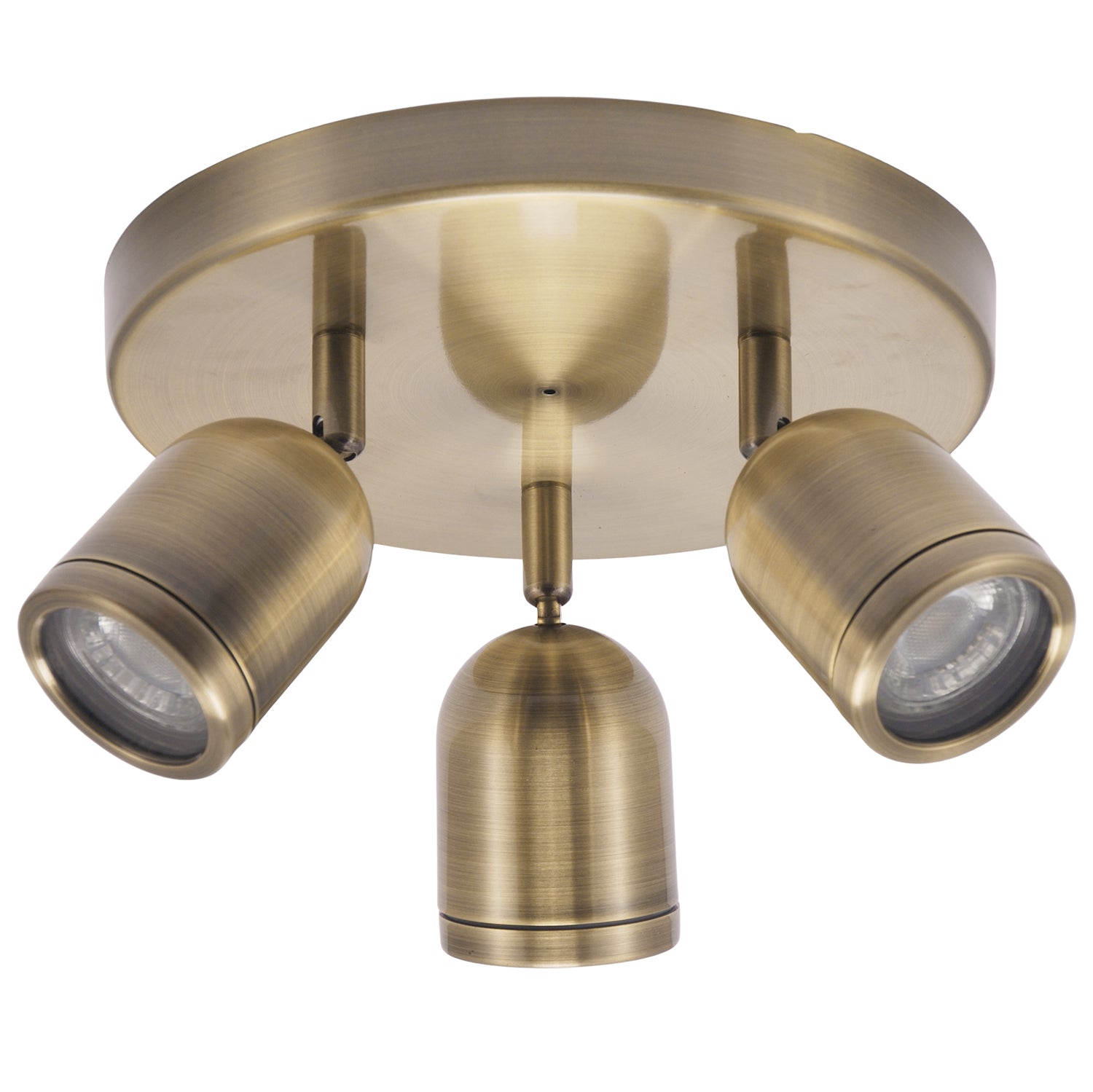 Modern Triple Spot IP44 Antique Brass Bath Ceiling Light with Adjustable Heads Image 6
