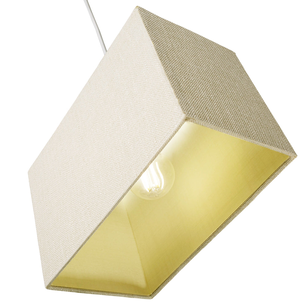 Contemporary and Sleek Cream Linen Fabric Rectangular Lamp Shade 60w Maximum Image 4