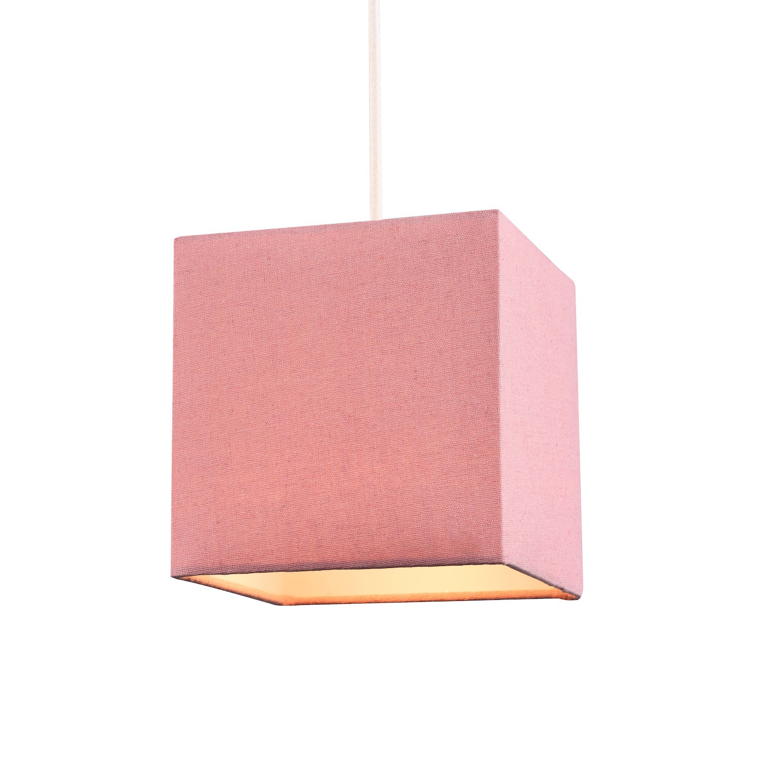 Contemporary and Stylish Blush Pink Linen Fabric Square 16cm Lamp Shade Image 2