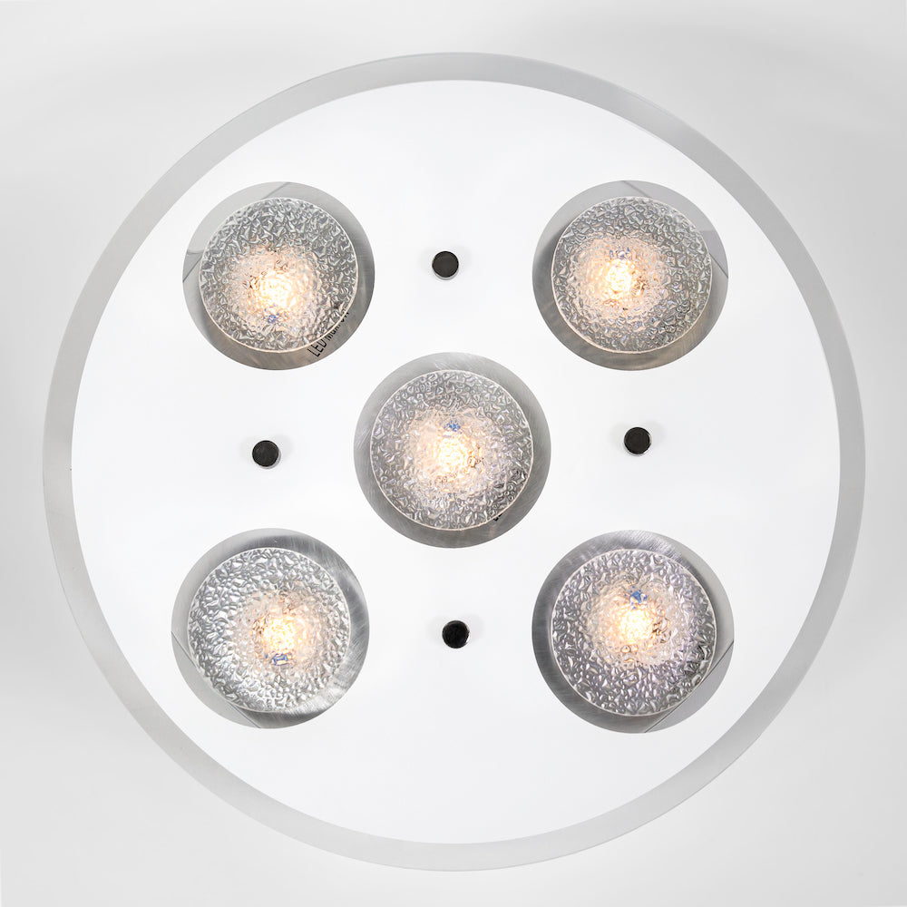 Contemporary Circular LED Bathroom Flush Ceiling Light with Clear/Frosted Glass Image 8