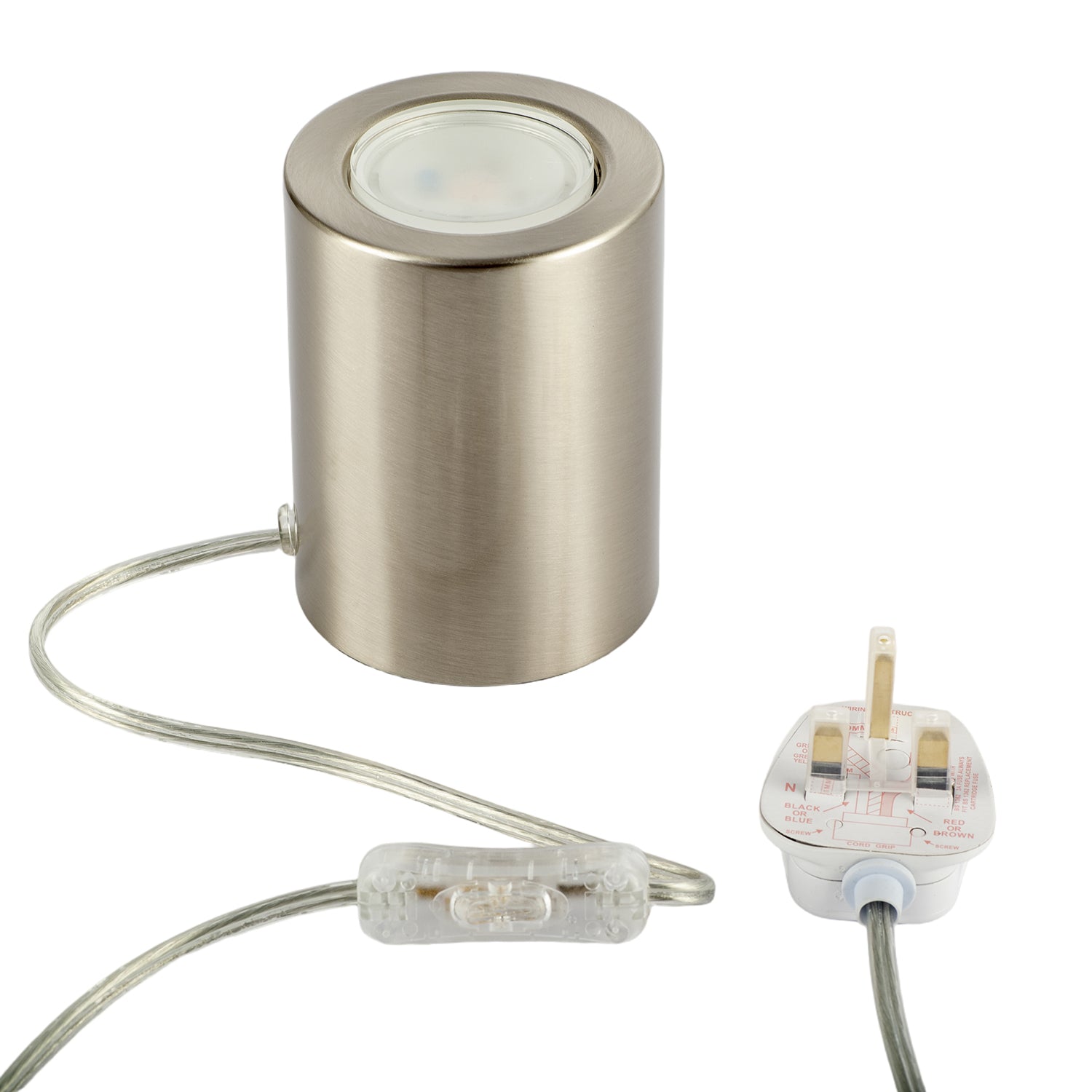 Cylindrical Nickel LED Uplighter with Minimalist Architectural Design Image 4